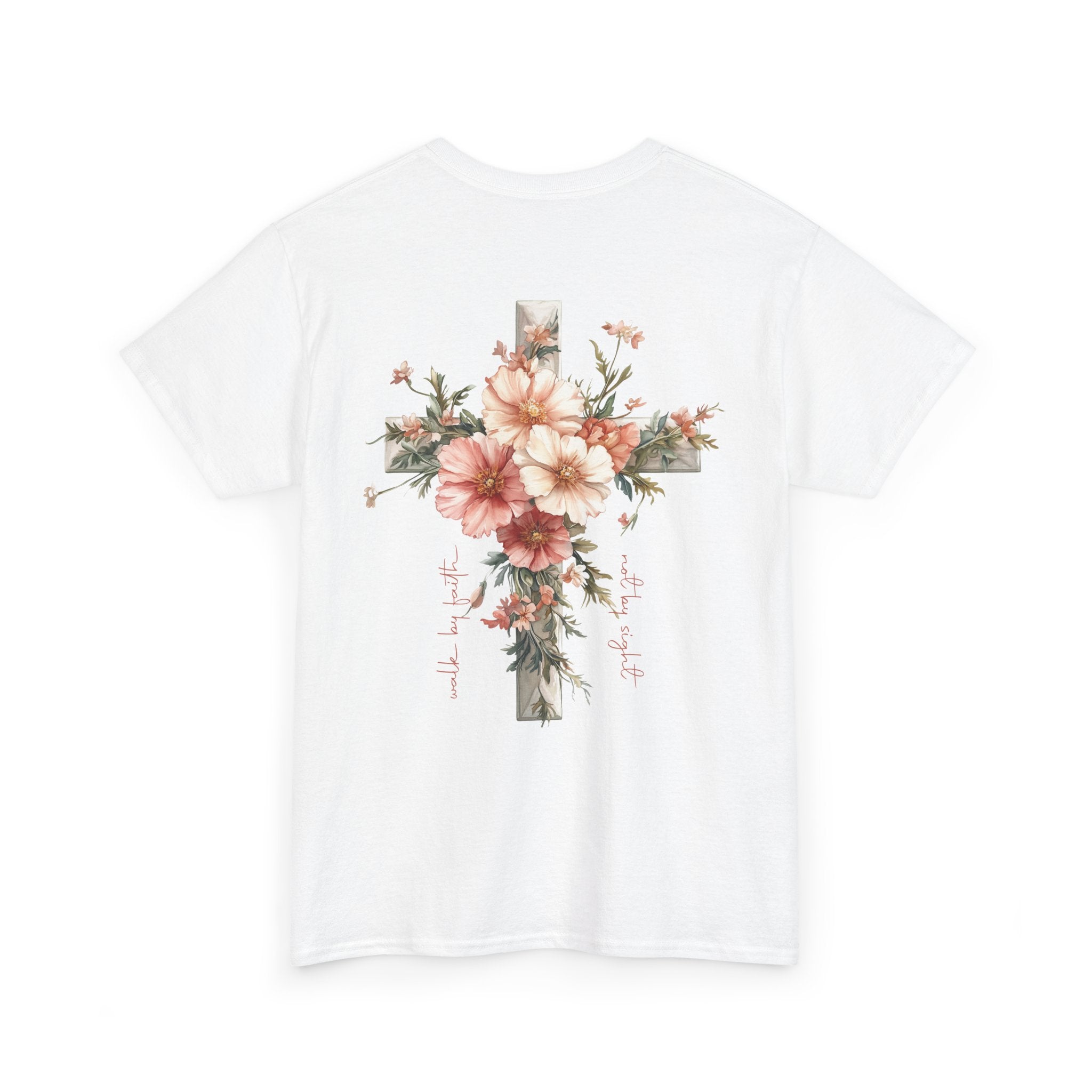 Christian T-Shirt - "Jesus Is the Light" Floral Cross Tee