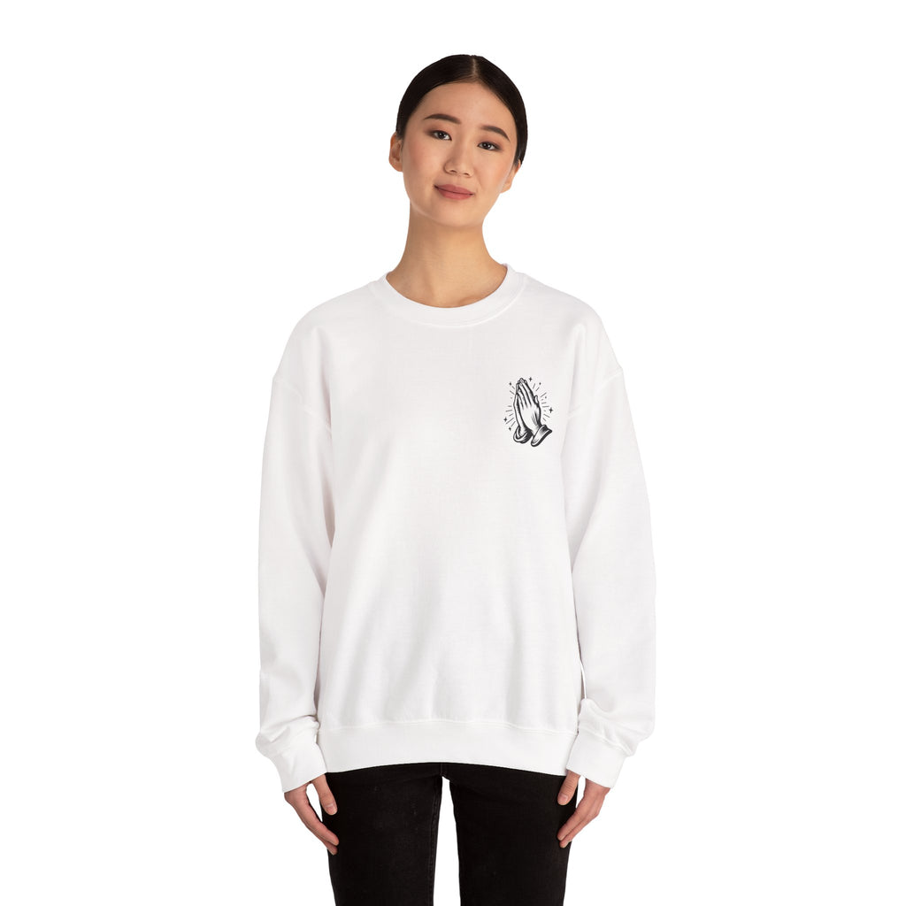 Virgin Mary Prayer Crewneck Sweatshirt — Religious Graphic Sweater