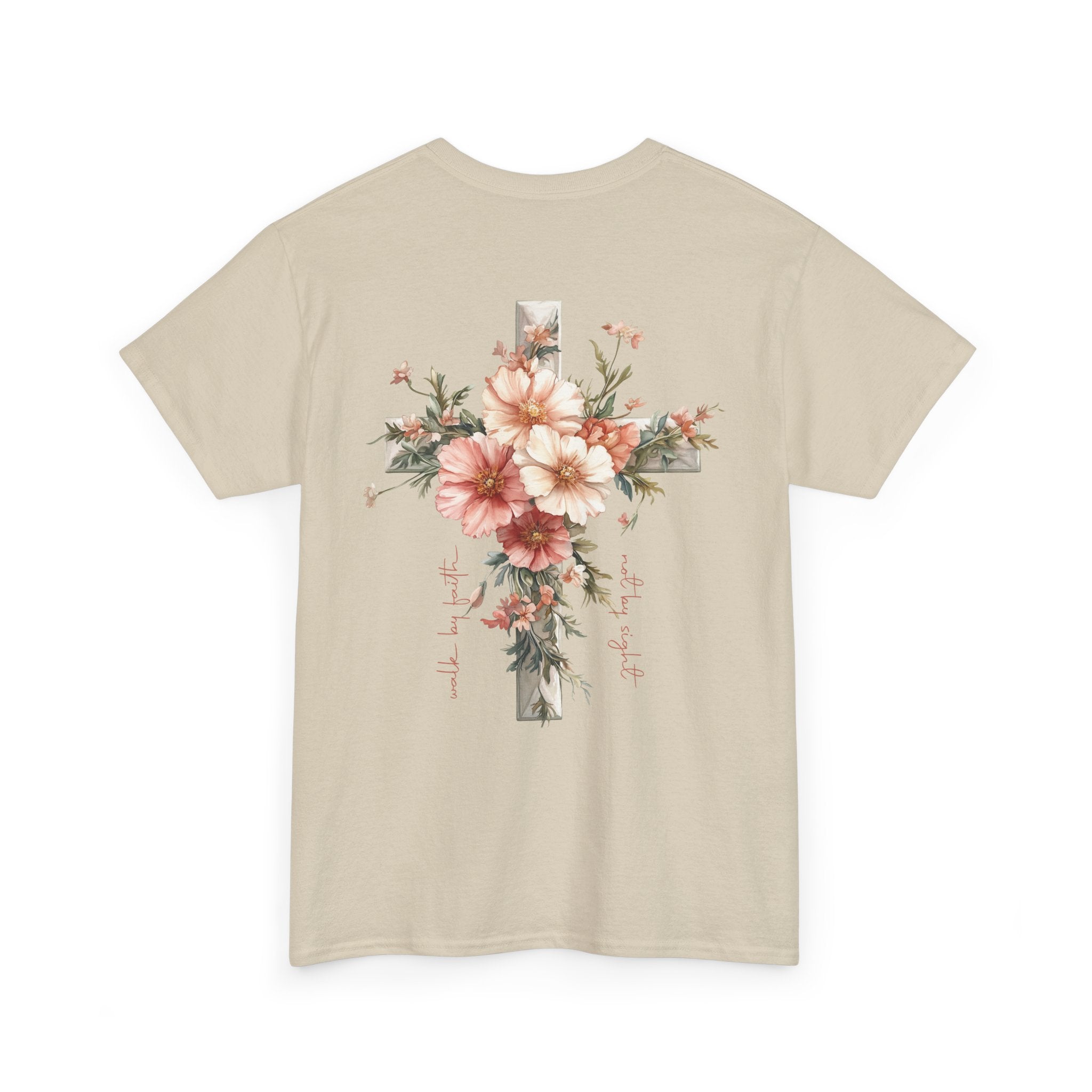 Christian T-Shirt - "Jesus Is the Light" Floral Cross Tee