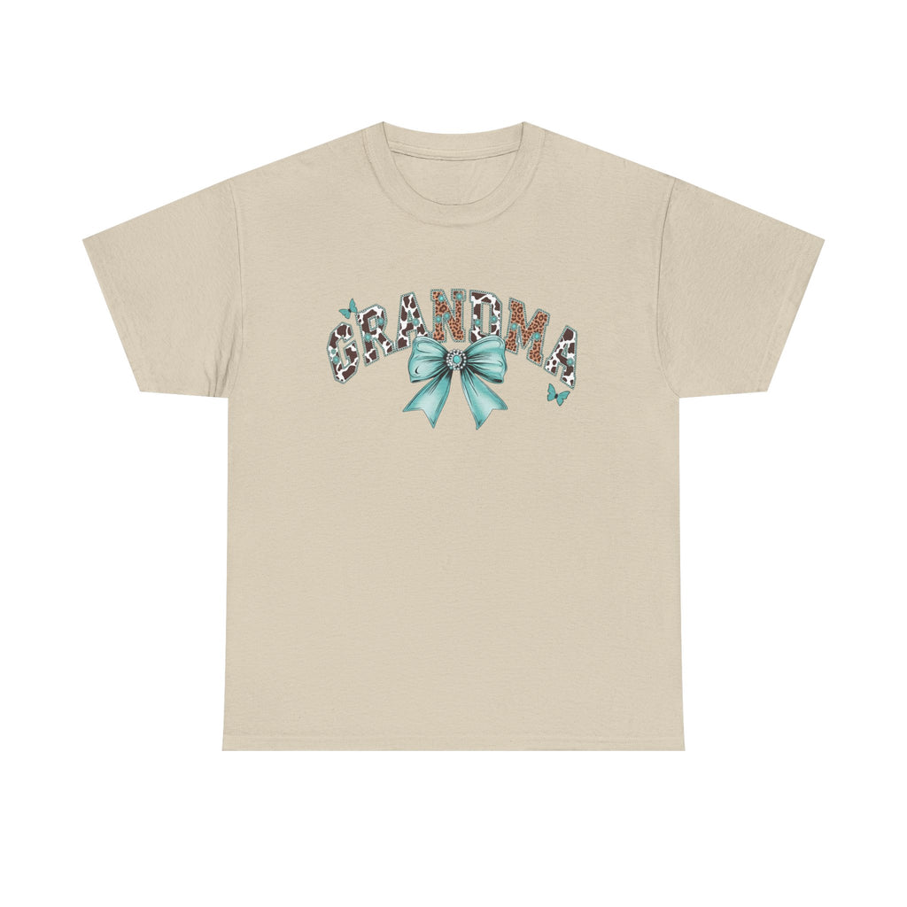Grandma Teal Bow Tee