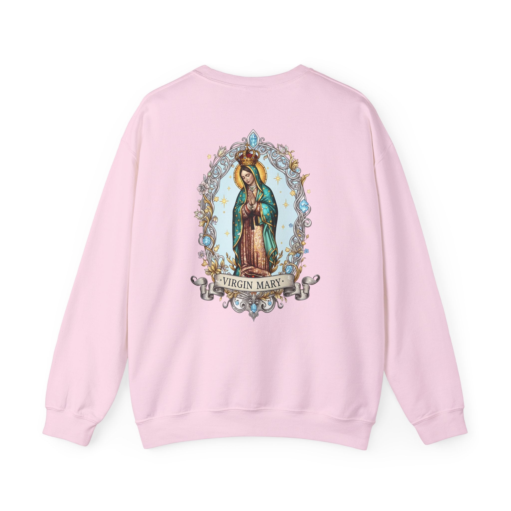 Virgin Mary Prayer Crewneck Sweatshirt — Religious Graphic Sweater