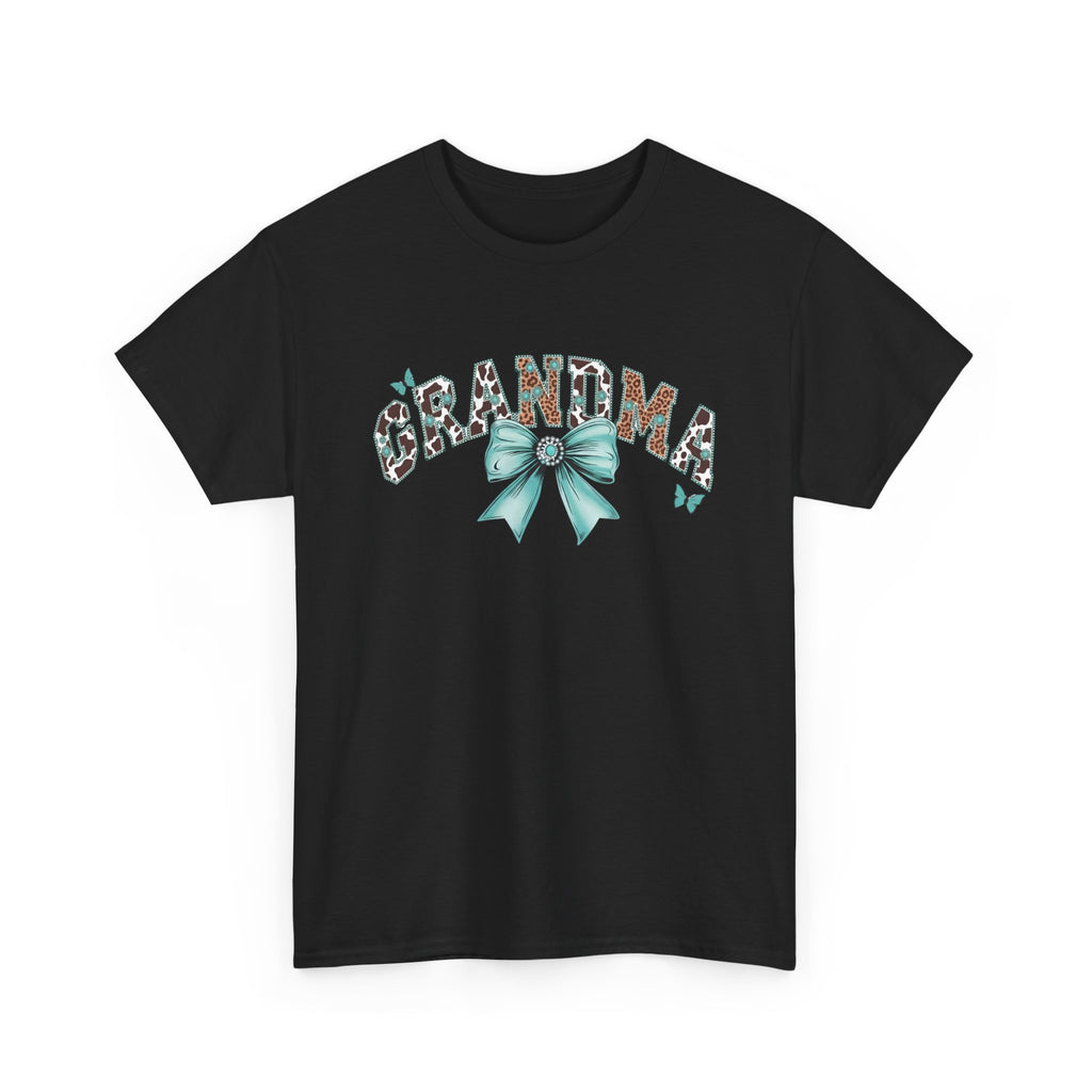 Grandma Teal Bow Tee