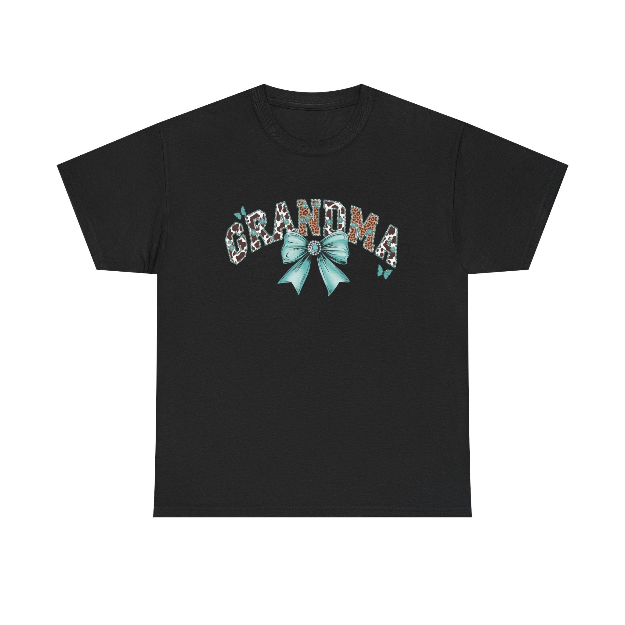 Grandma Teal Bow Tee