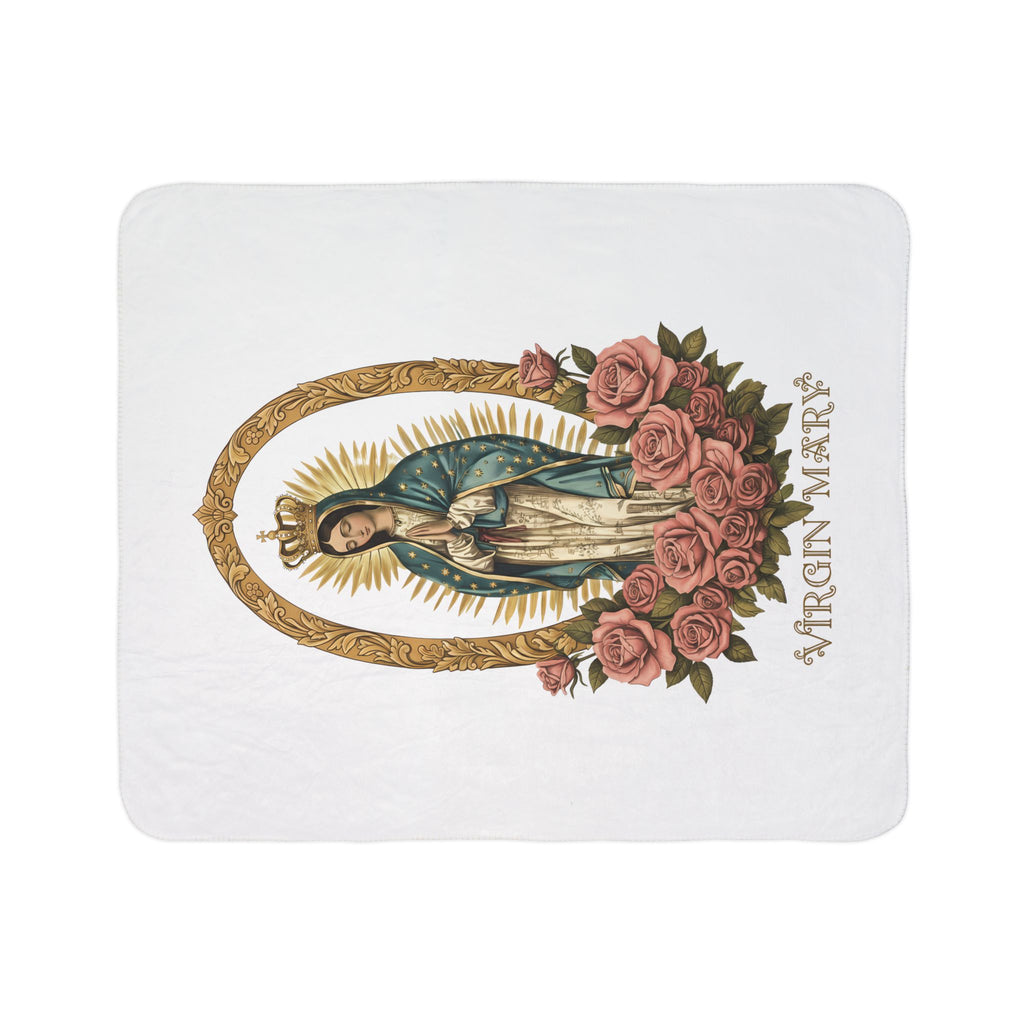 Virgin Mary Fleece Sherpa Blanket