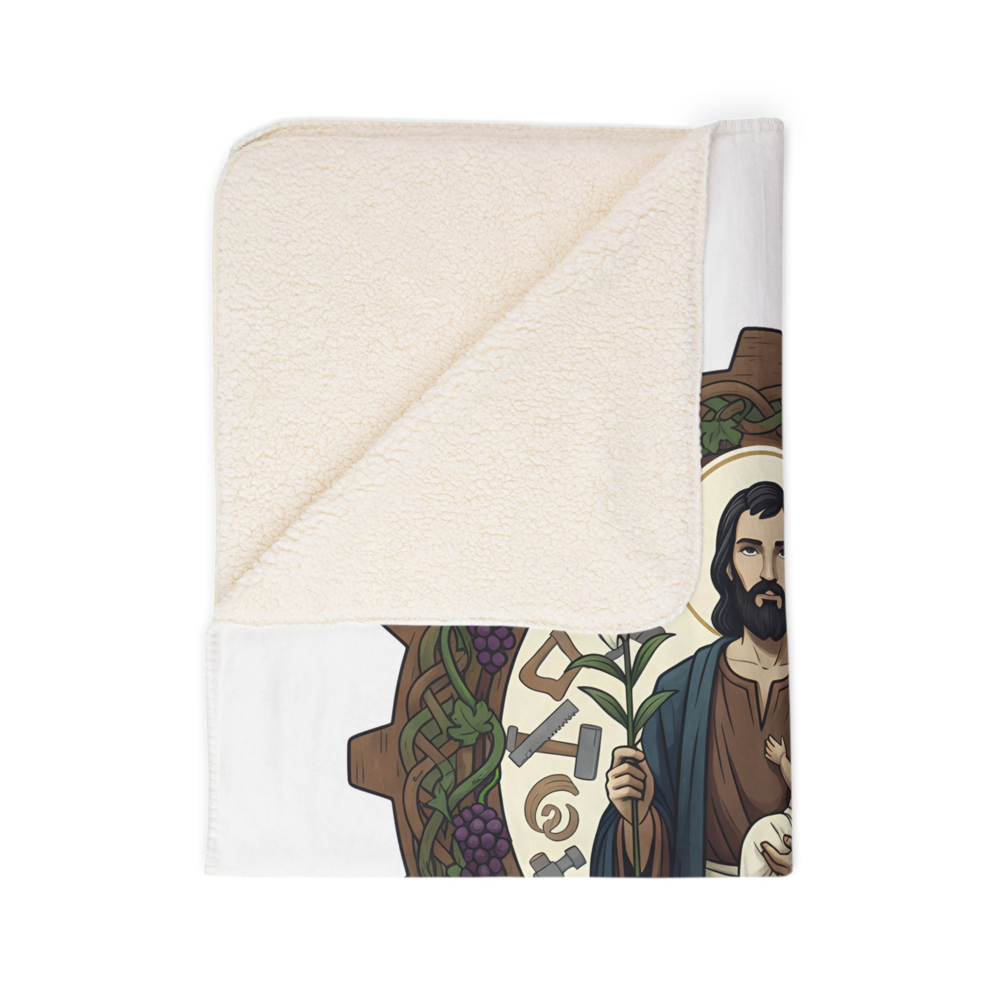 Saint Joseph Fleece Sherpa Blanket