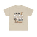 Kinda Boujee Kinda Broke T-Shirt — Funny Leopard Coffee Graphic Tee