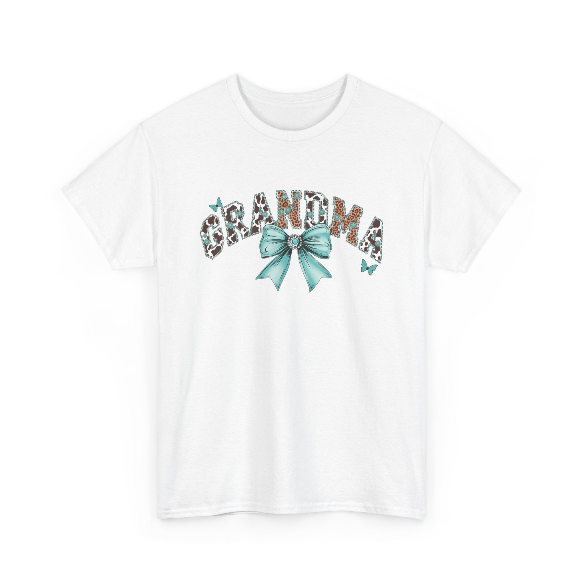 Grandma Teal Bow Tee