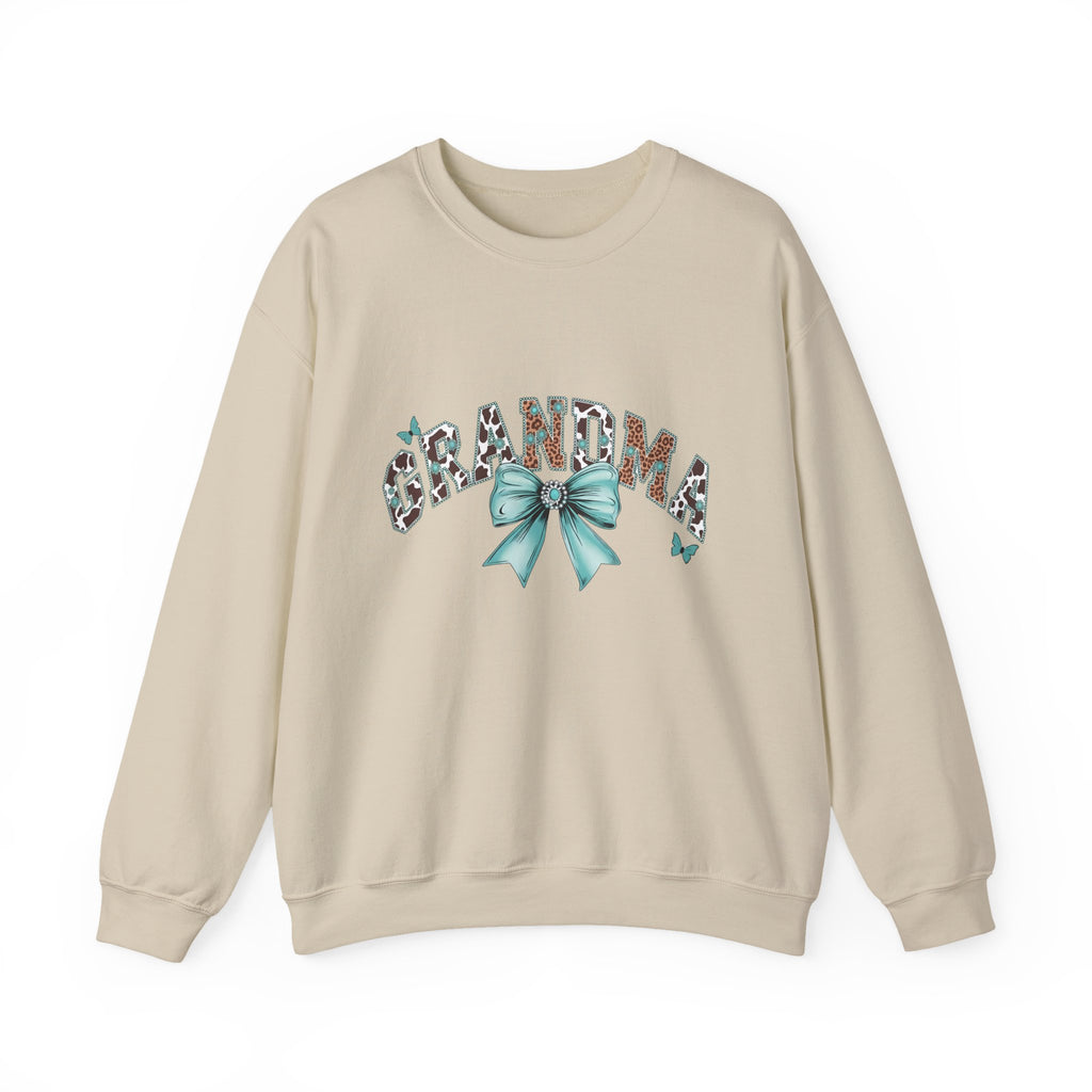 Grandma Teal Bow Sweatshirt
