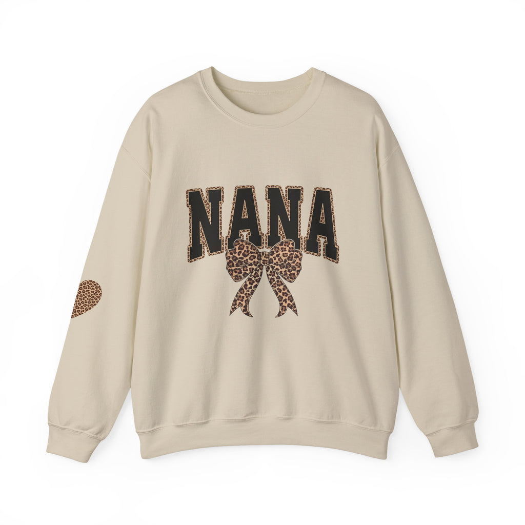 Nana Leopard Bow Crewneck Sweatshirt