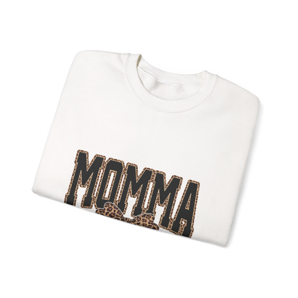 Momma Leopard Bow Crewneck Sweatshirt
