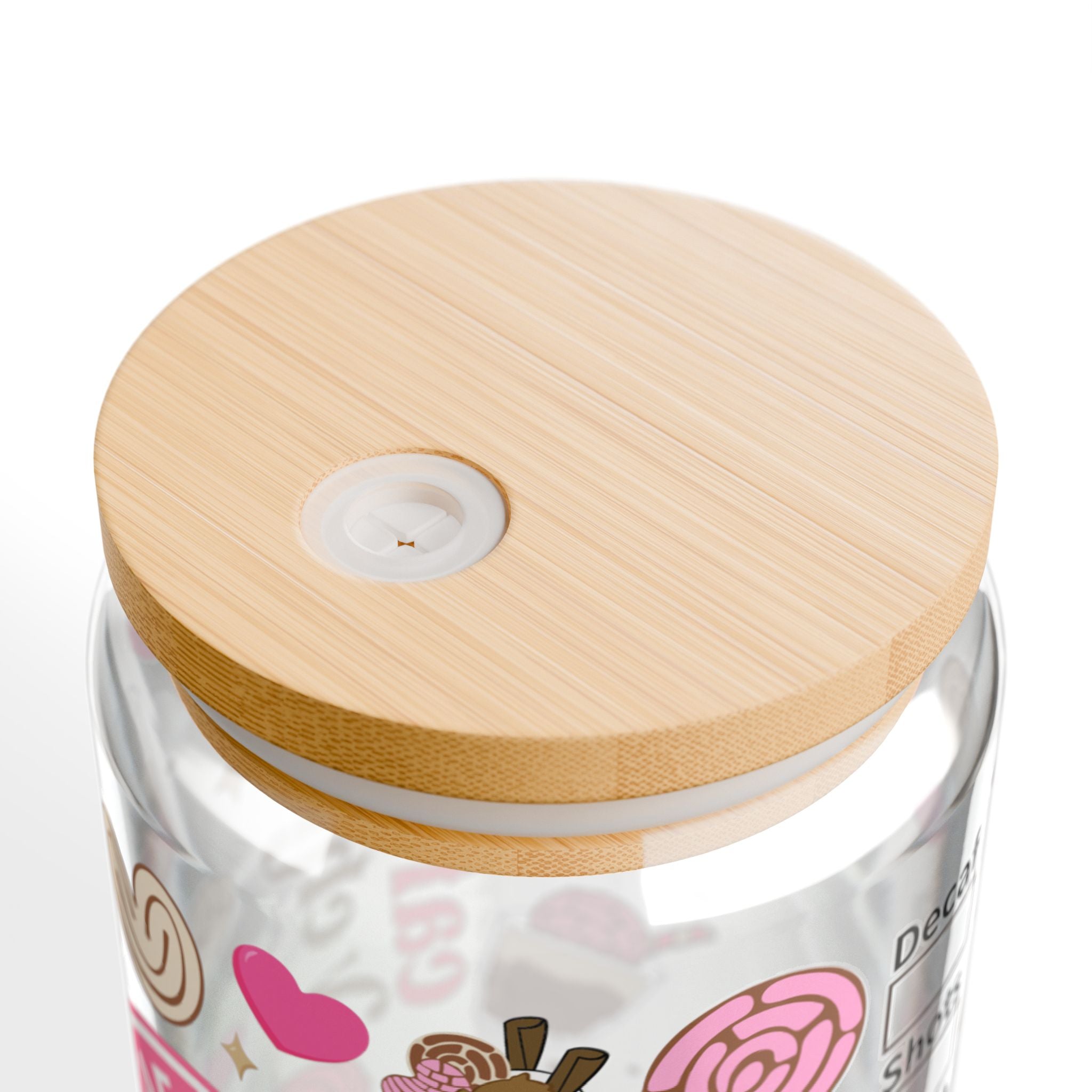 Cafecito y Chisme 16oz Sipper Glass – Pink Coffee & Pastry Straw Tumbler