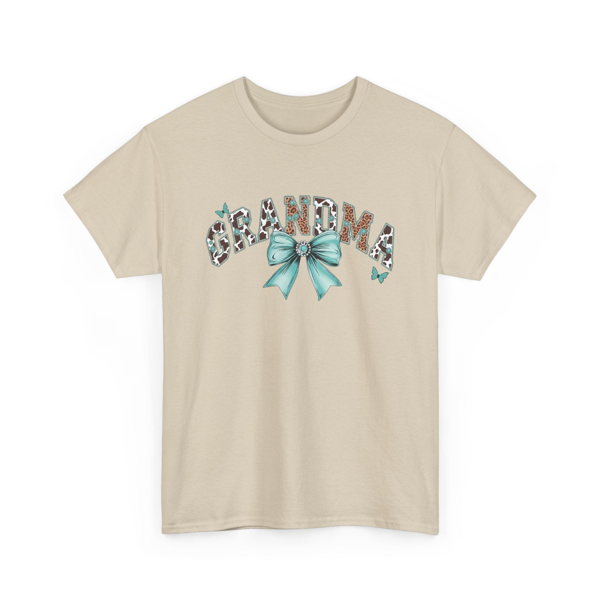 Grandma Teal Bow Tee