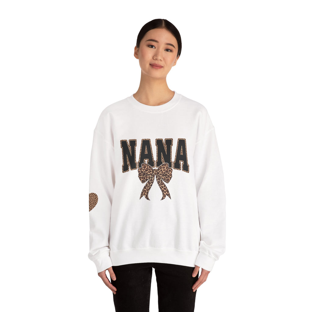 Nana Leopard Bow Crewneck Sweatshirt