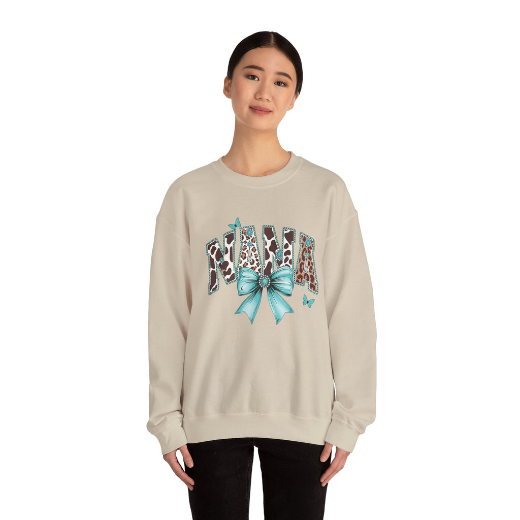 Nana Teal Bow Sweatshirt