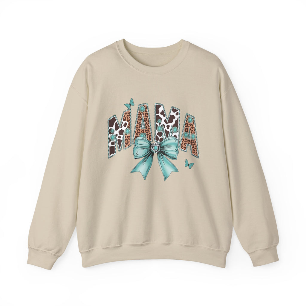 Mama Teal Bow Sweatshirt