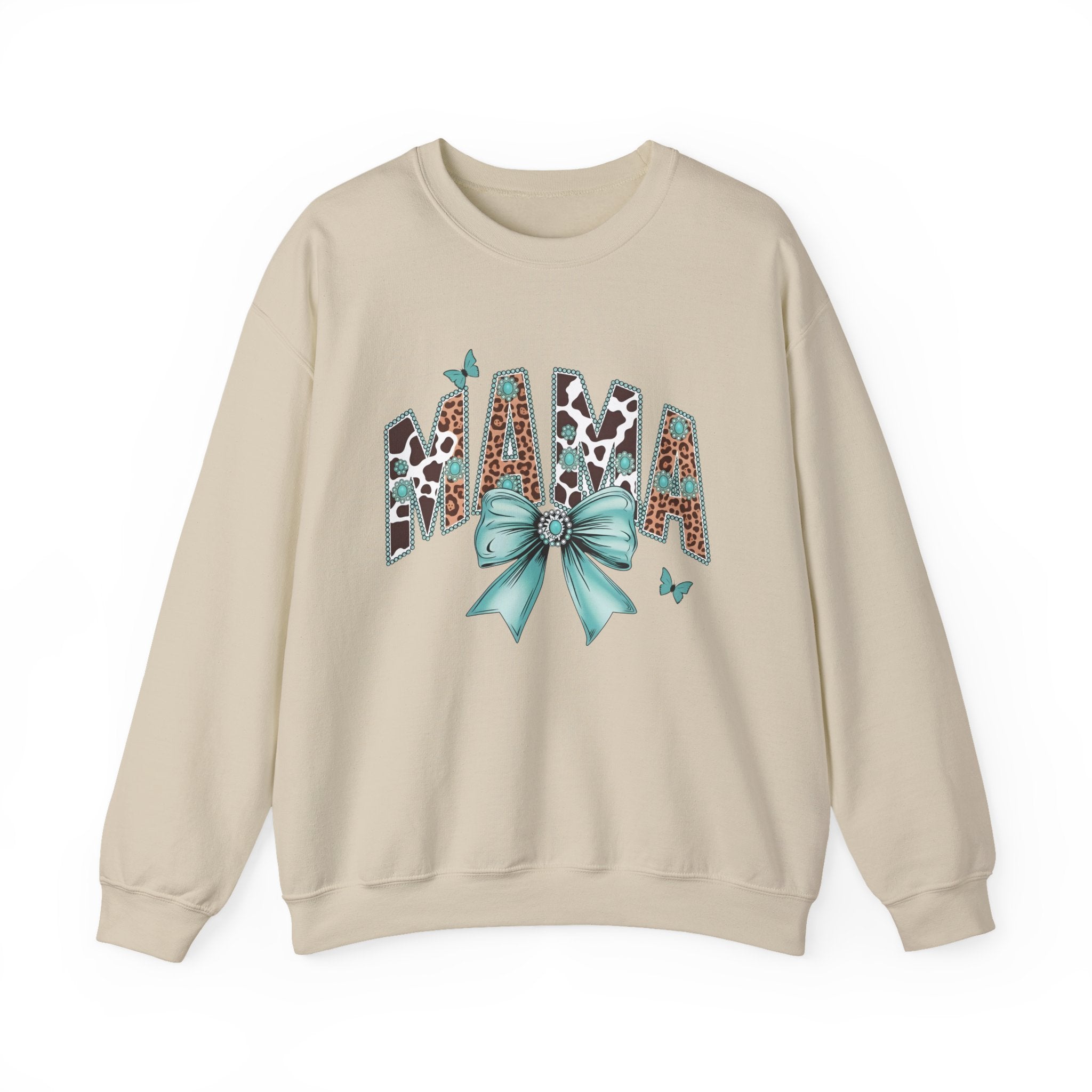 Mama Teal Bow Sweatshirt