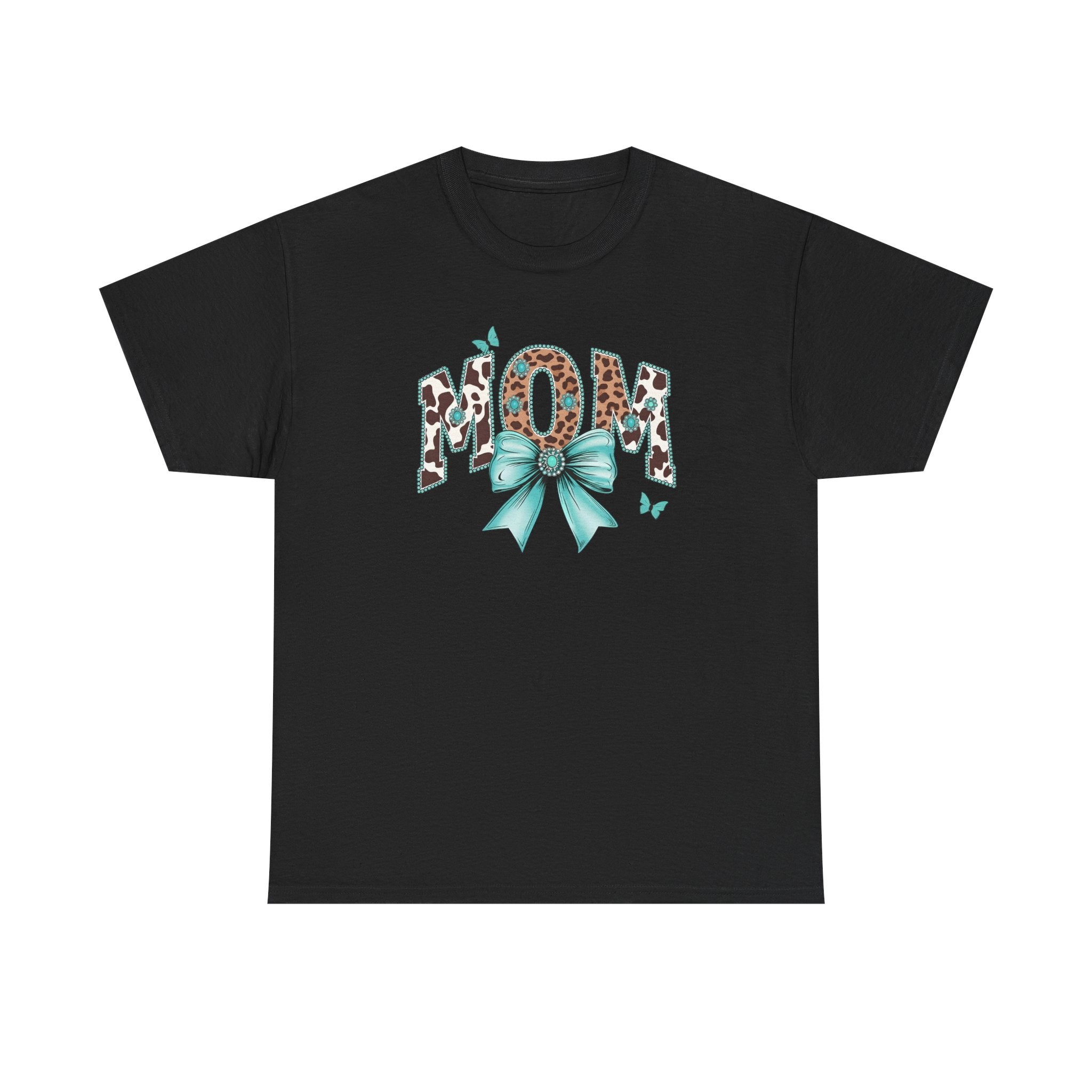 Mom Teal Bow Tee