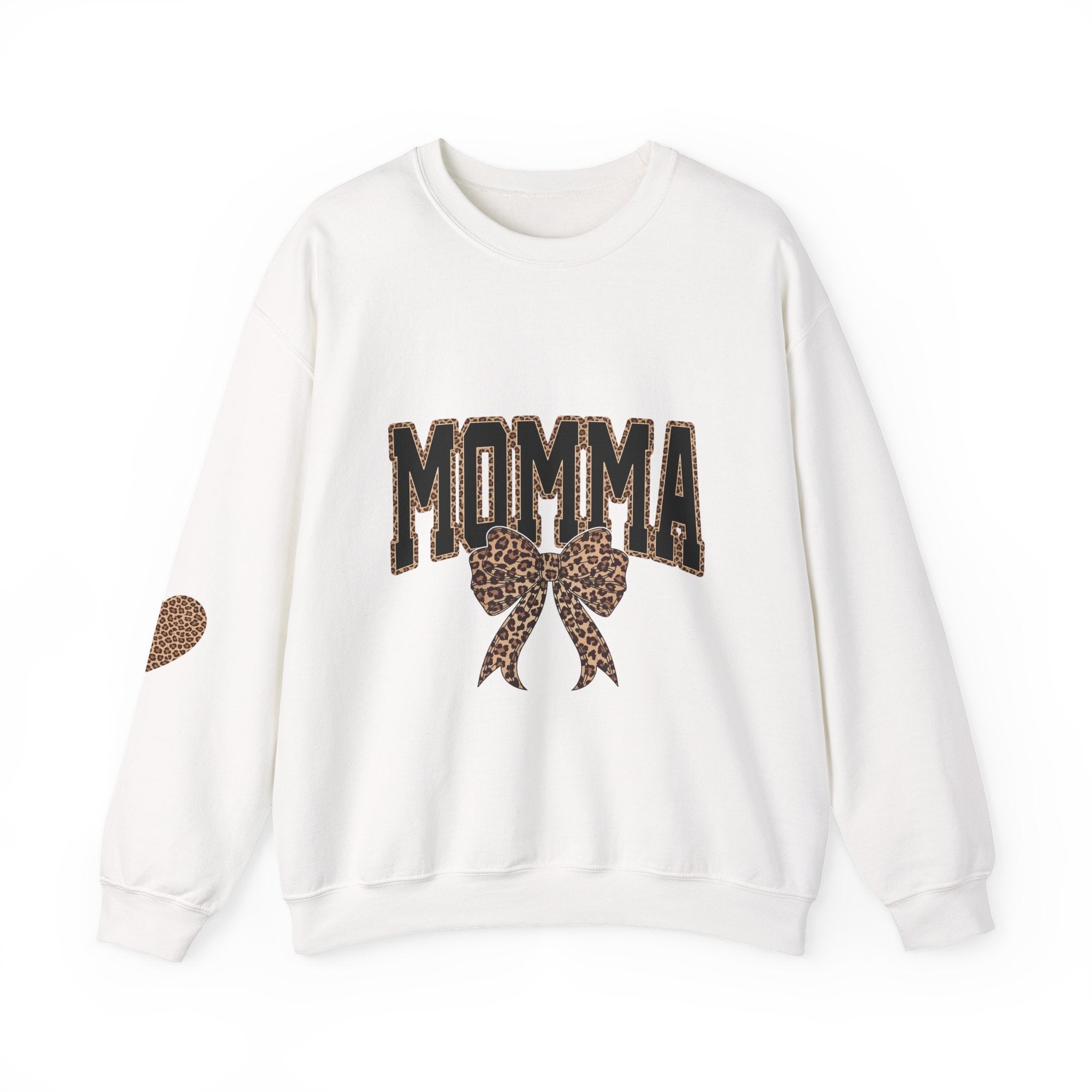 Momma Leopard Bow Crewneck Sweatshirt