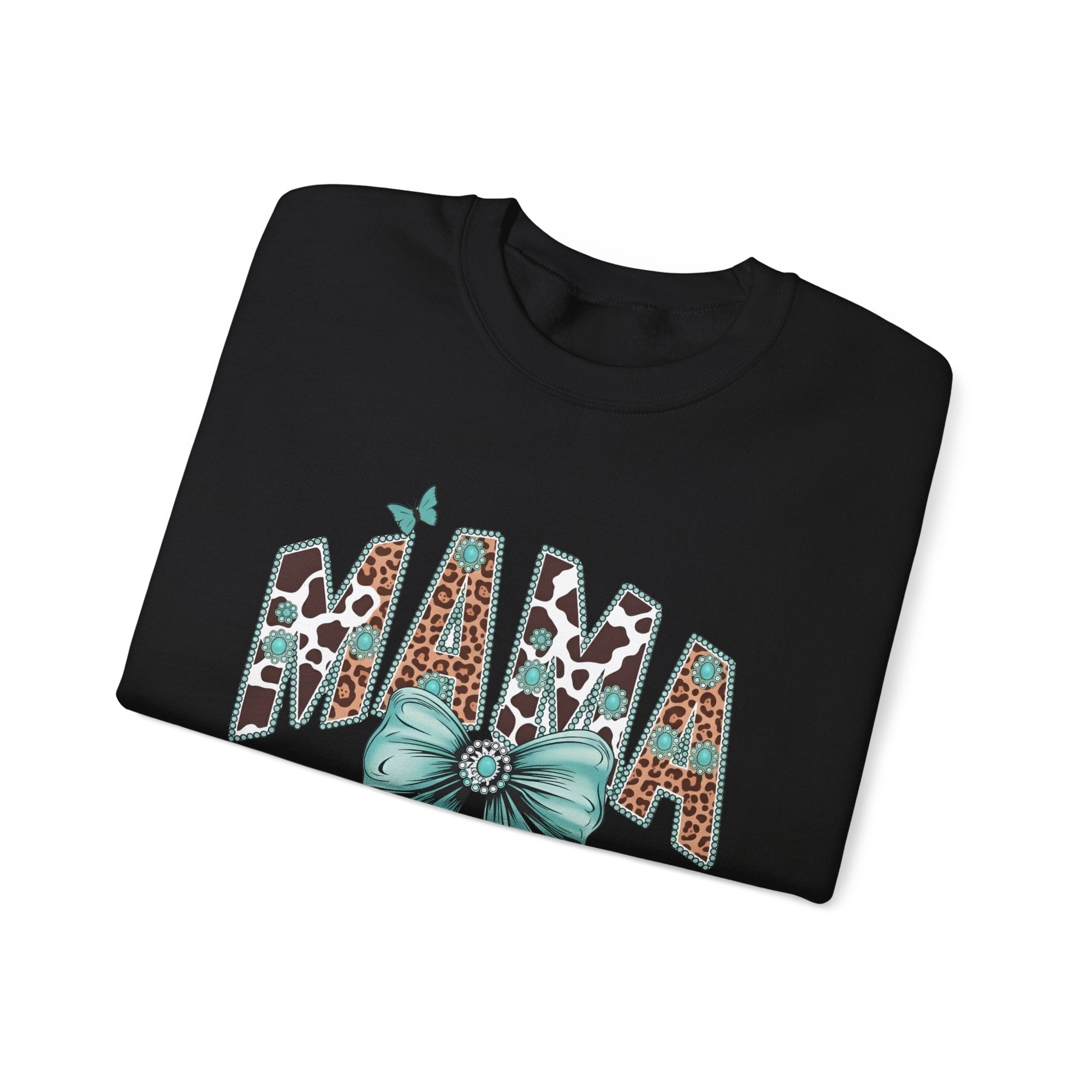 Mama Teal Bow Sweatshirt