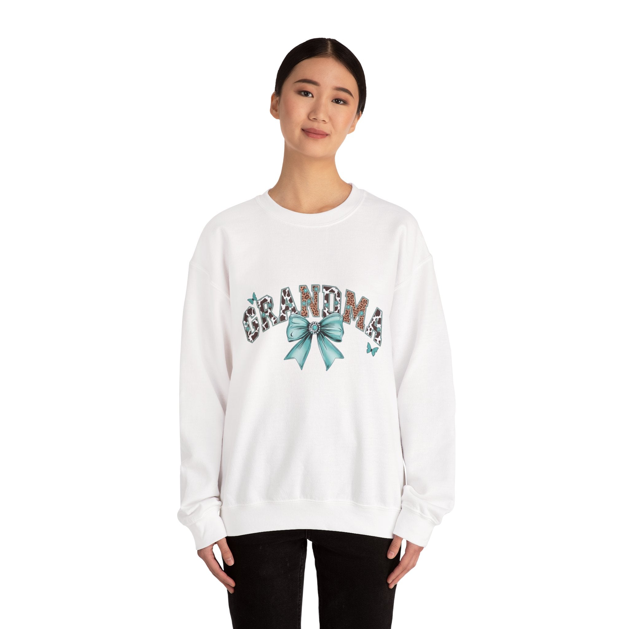 Grandma Teal Bow Sweatshirt