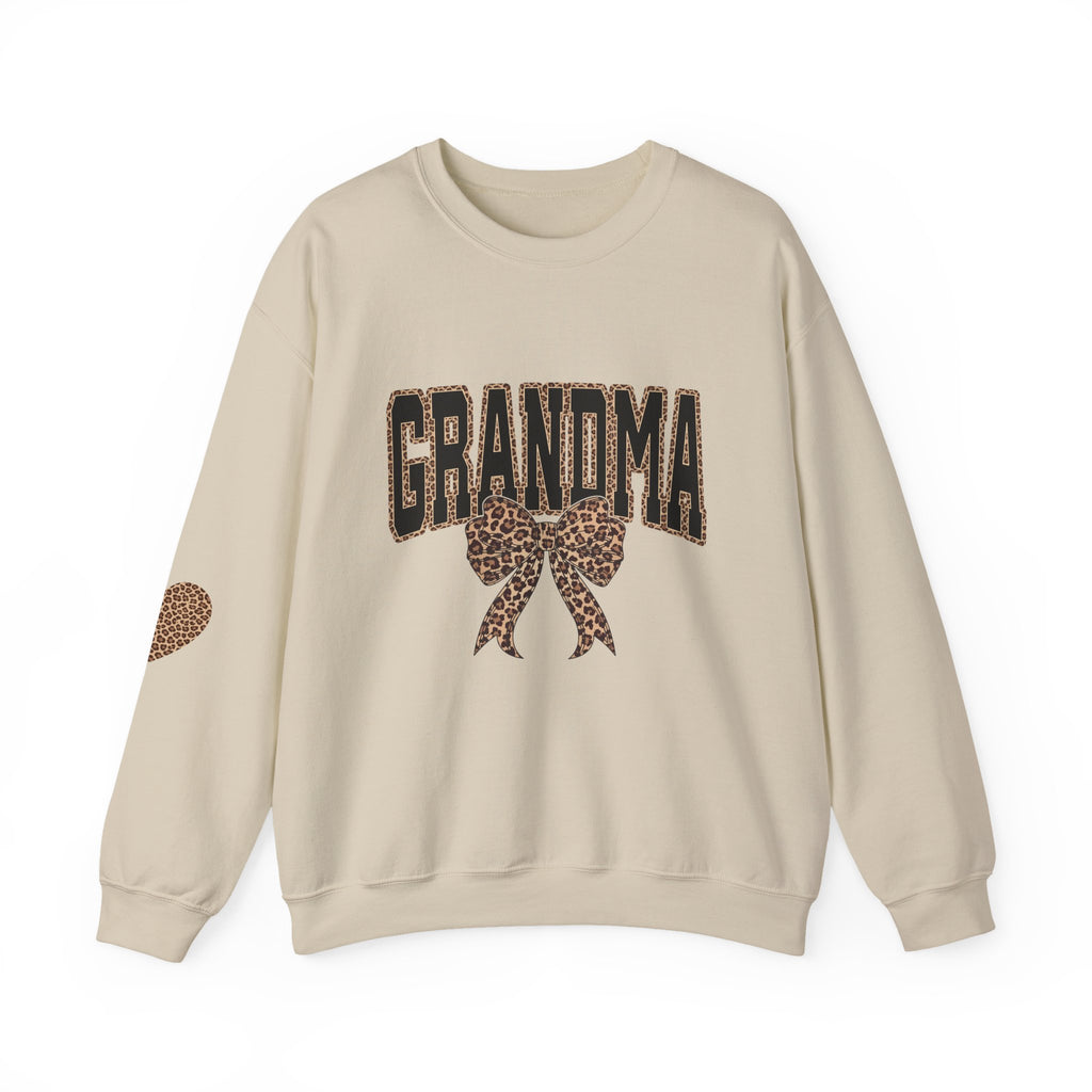 Grandma Leopard Bow Crewneck Sweatshirt