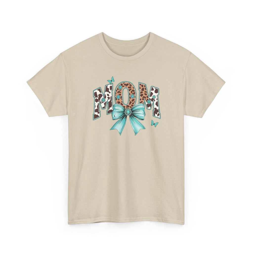 Mom Teal Bow Tee