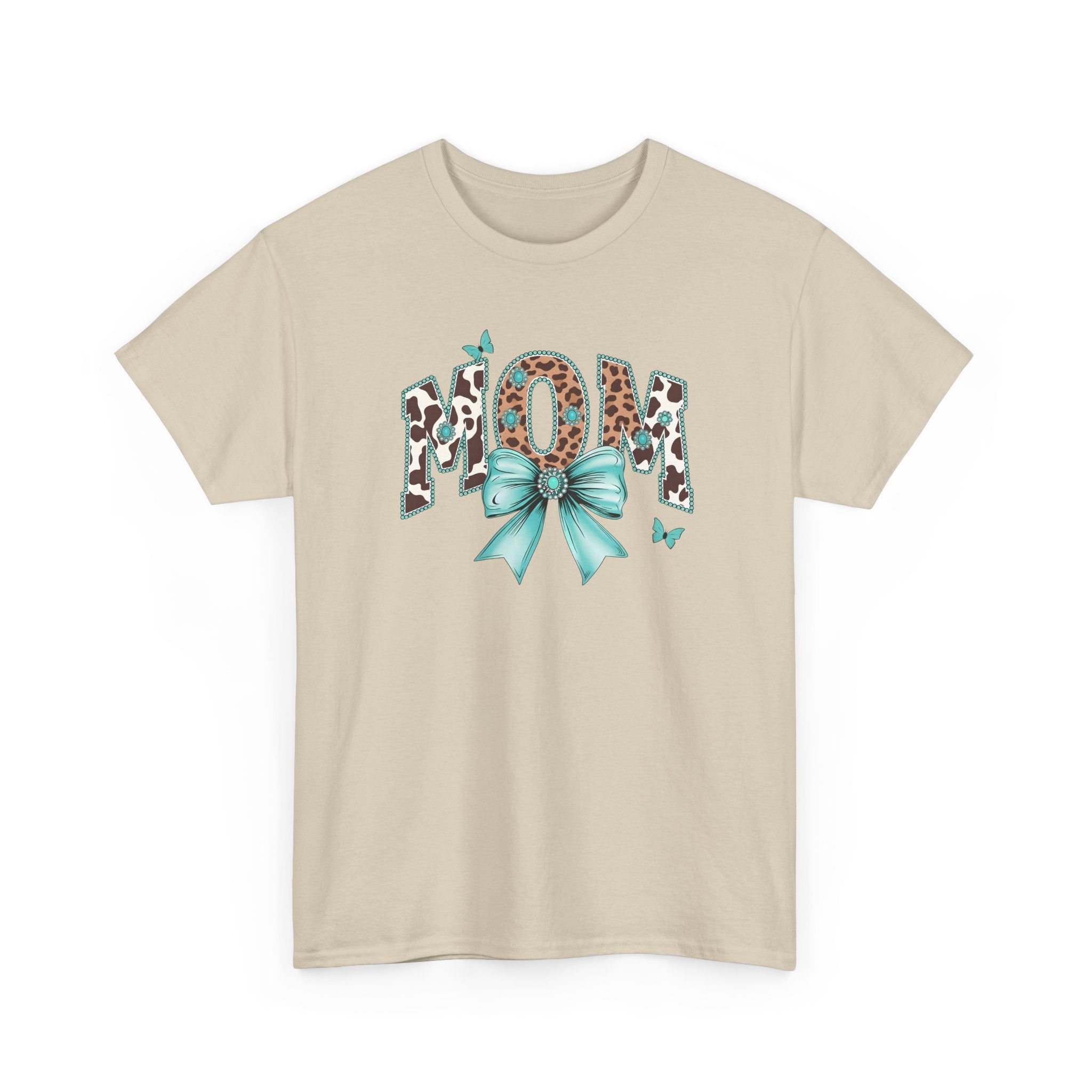 Mom Teal Bow Tee