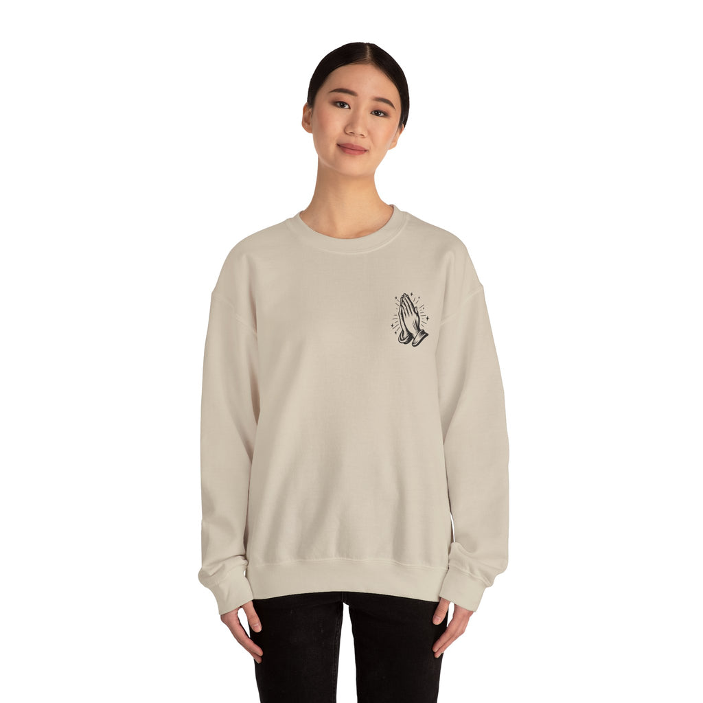 Virgin Mary Prayer Crewneck Sweatshirt — Religious Graphic Sweater