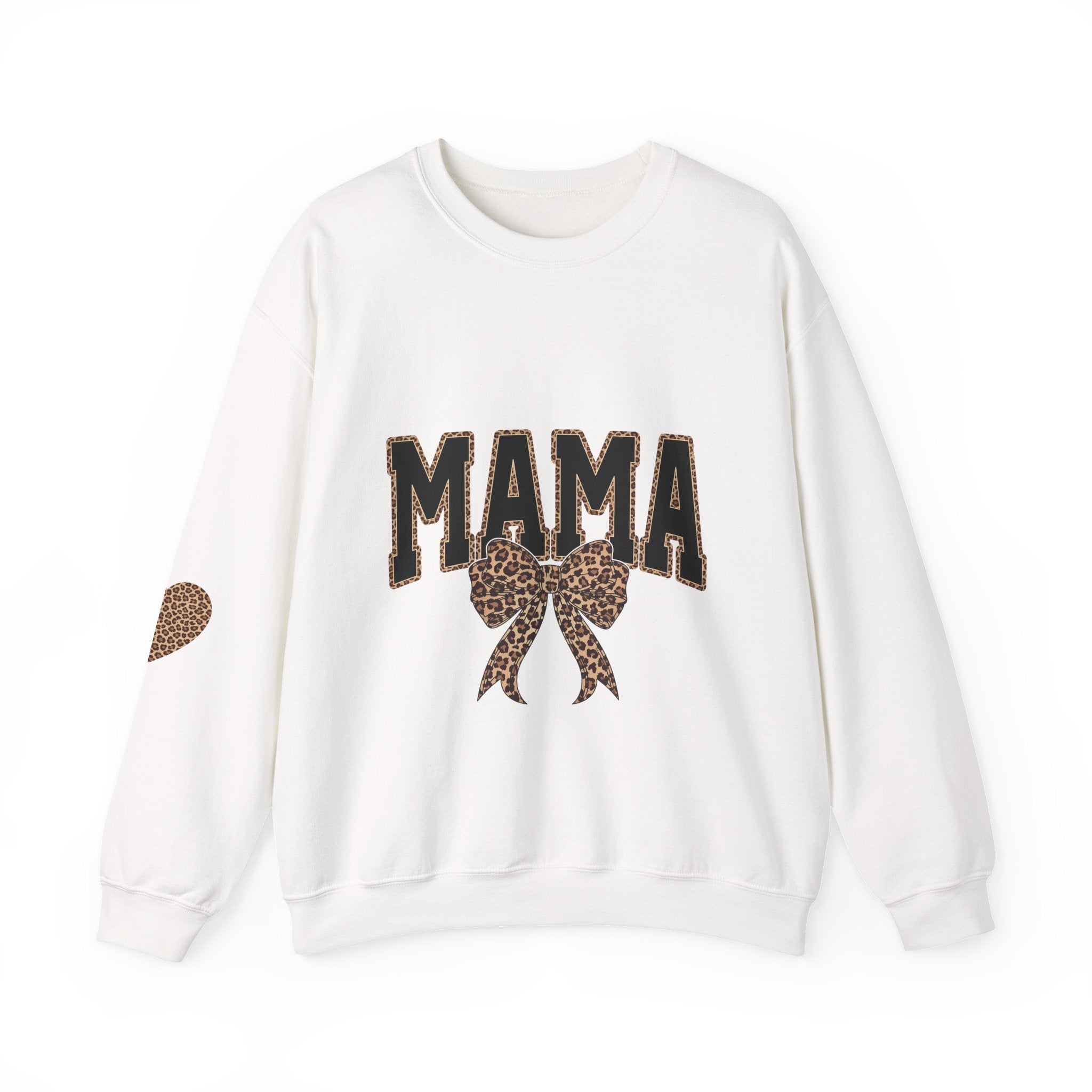 Mama Leopard Bow Crewneck Sweatshirt