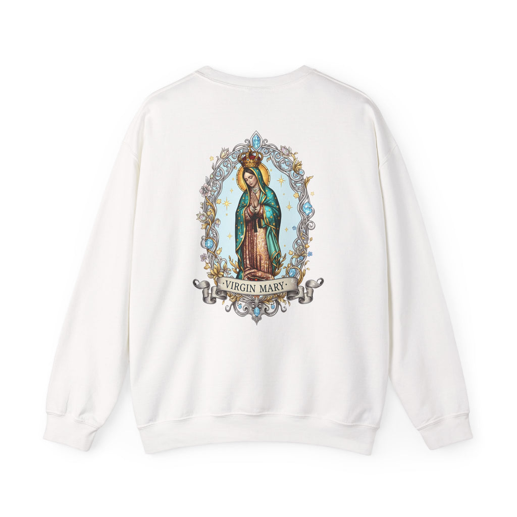 Virgin Mary Prayer Crewneck Sweatshirt — Religious Graphic Sweater