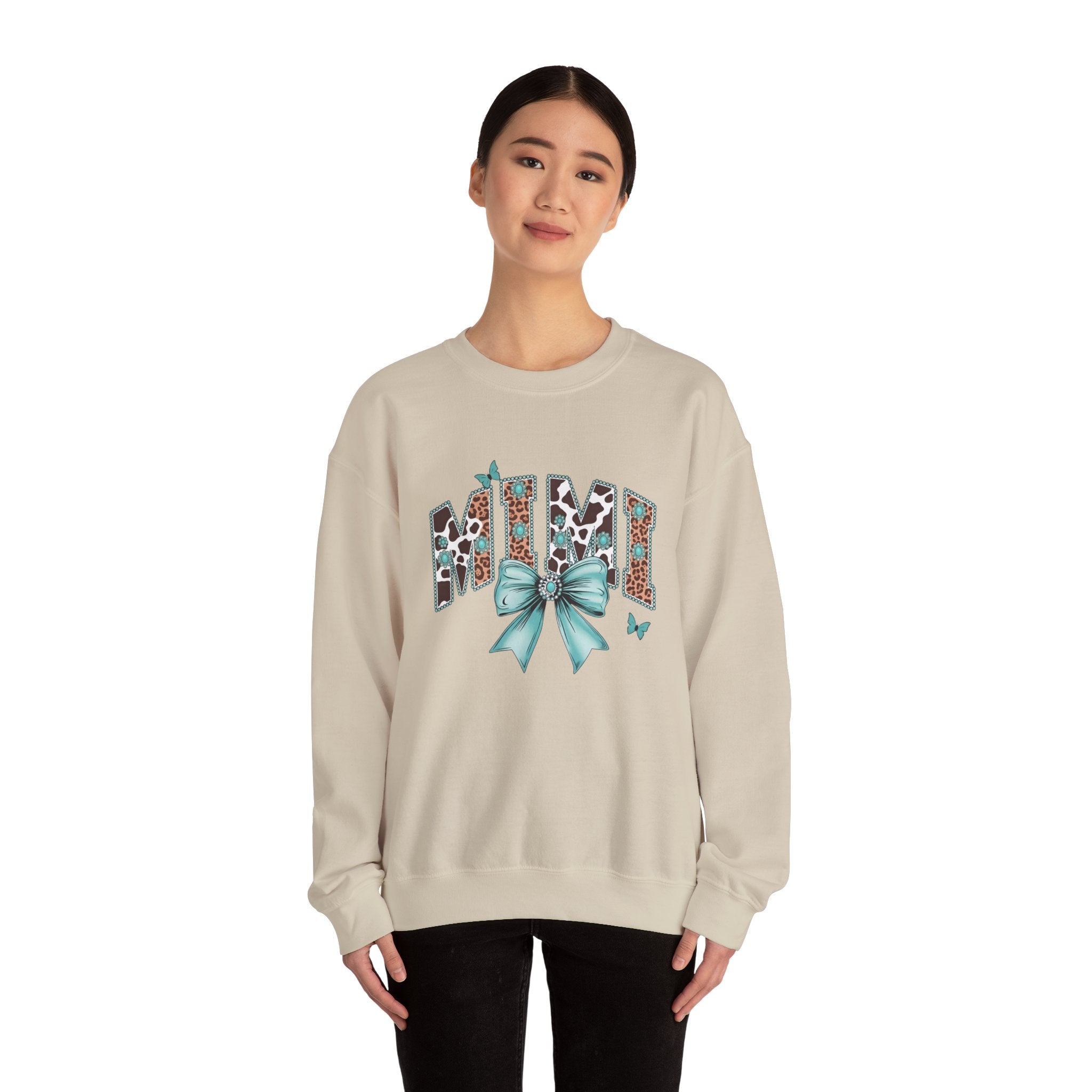 Mimi Teal Bow Sweatshirt