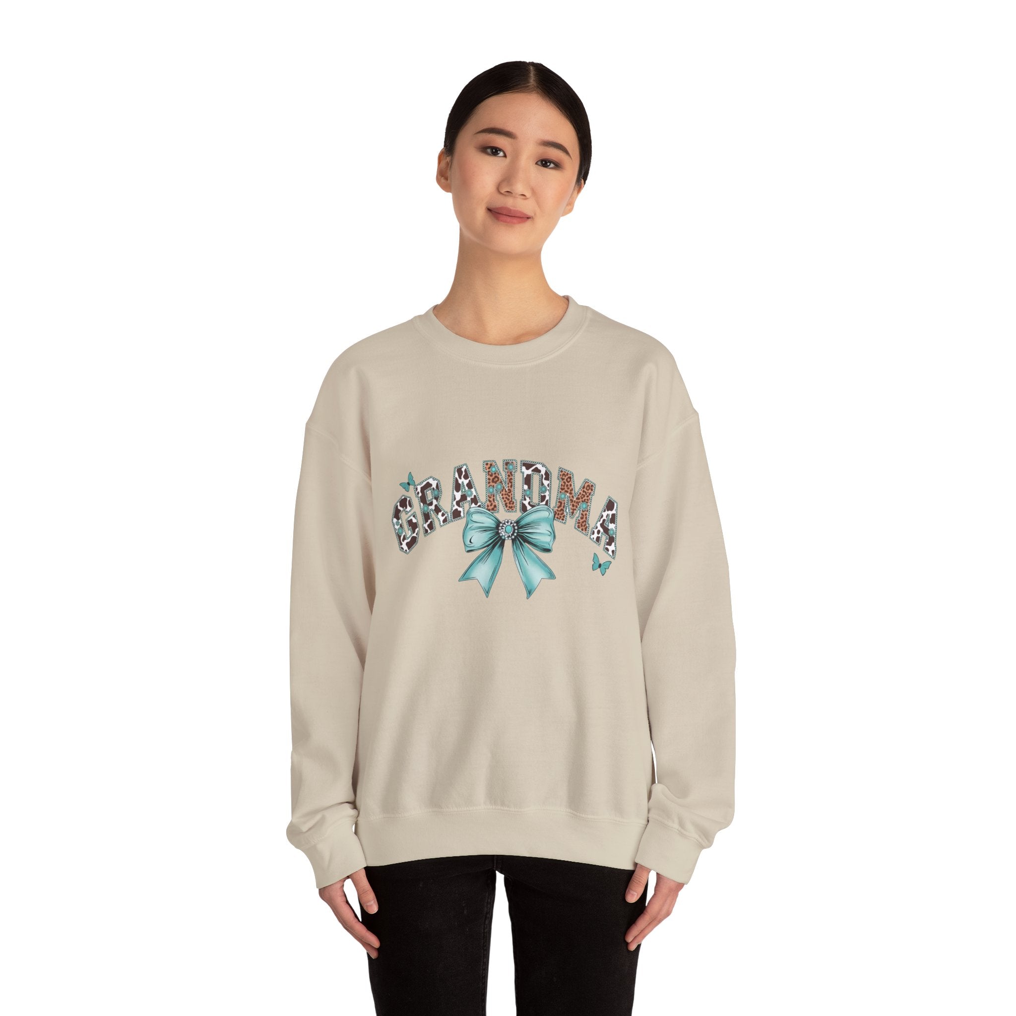 Grandma Teal Bow Sweatshirt