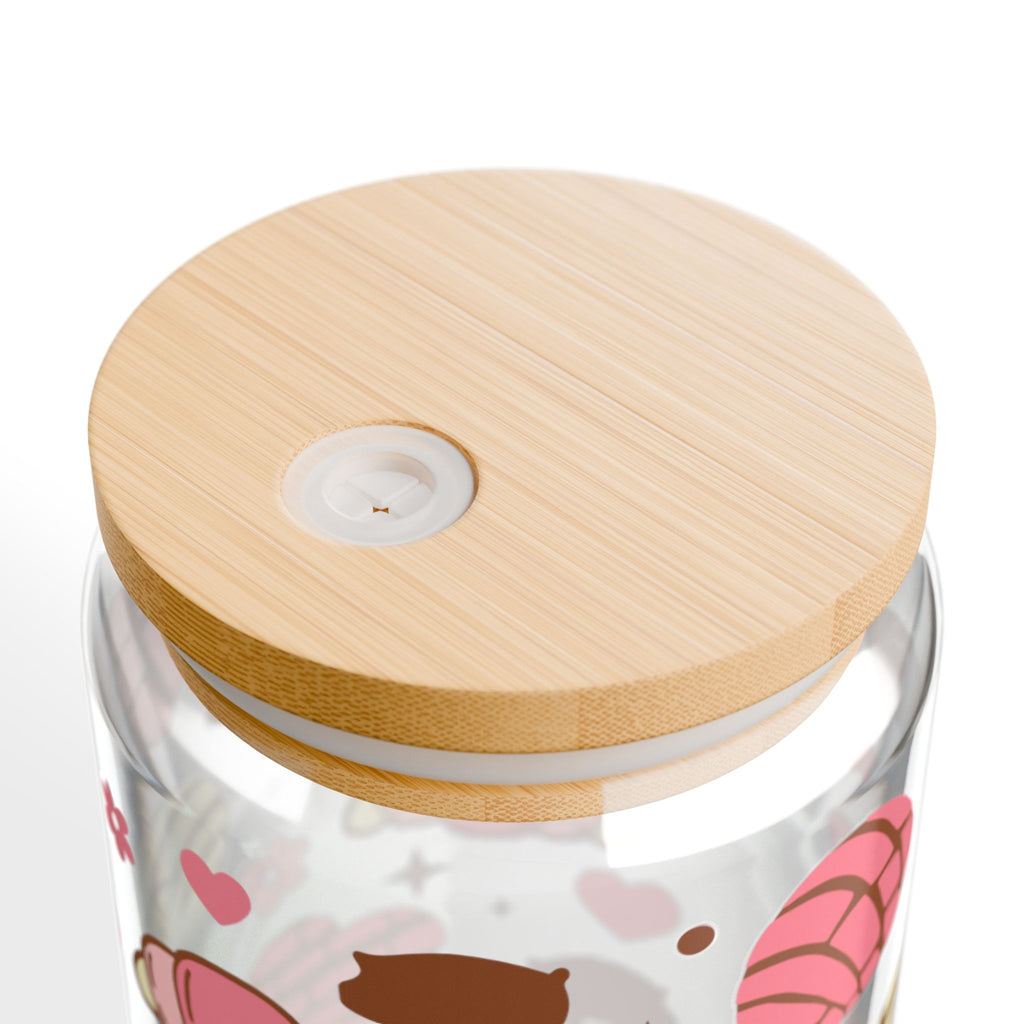 16oz Cookie Hearts Sipper Glass – Cute Pastry Pattern Tumbler with Straw