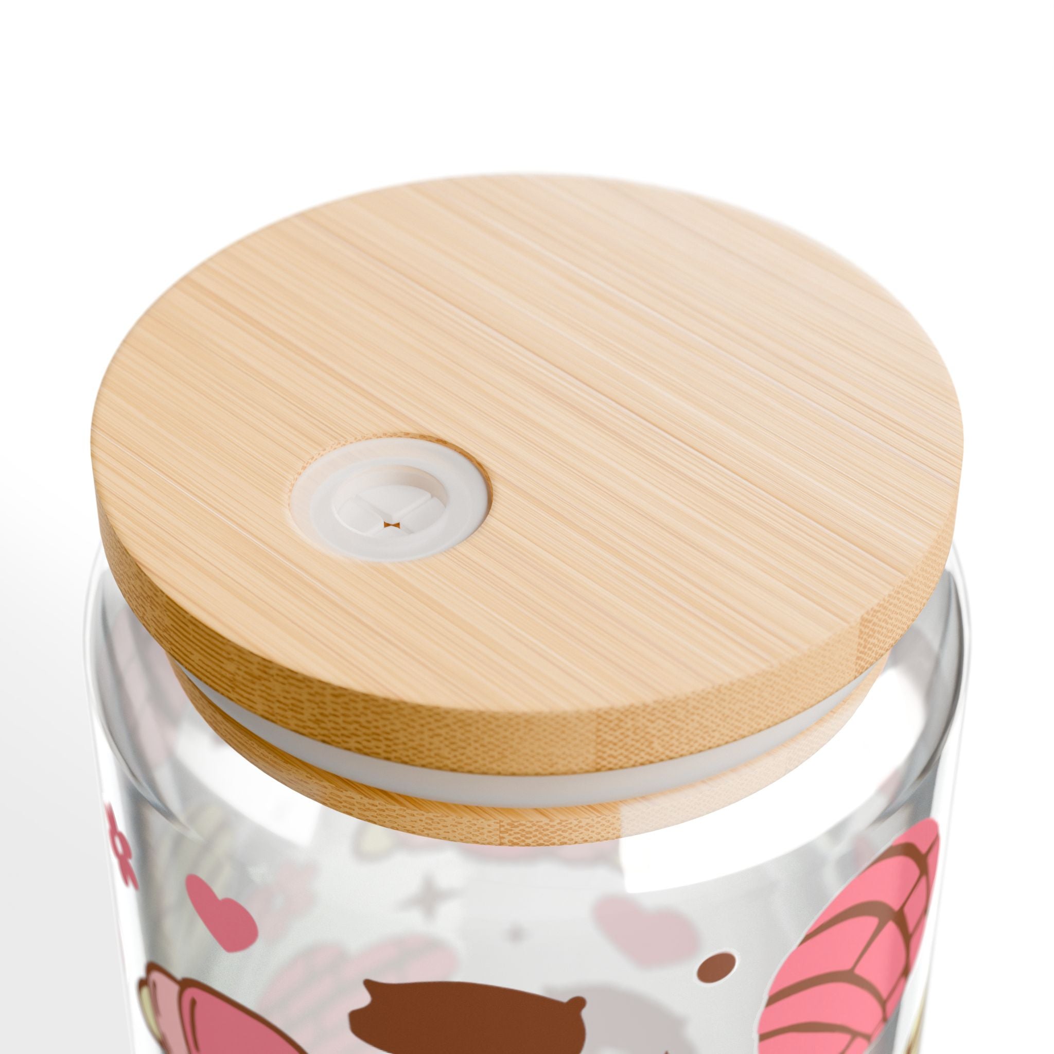 16oz Cookie Hearts Sipper Glass – Cute Pastry Pattern Tumbler with Straw