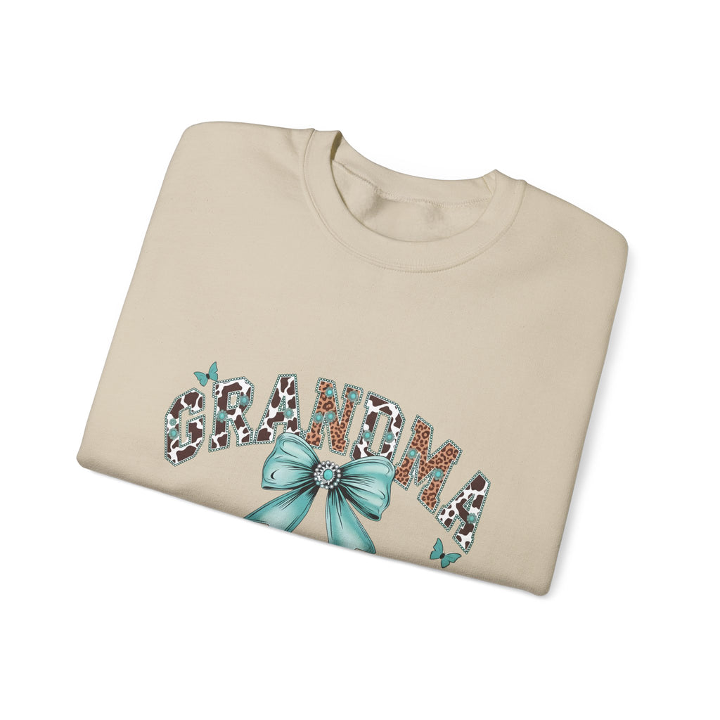 Grandma Teal Bow Sweatshirt