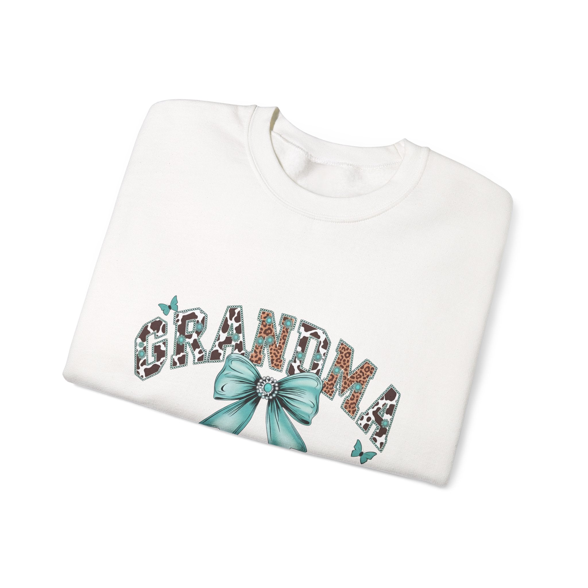 Grandma Teal Bow Sweatshirt