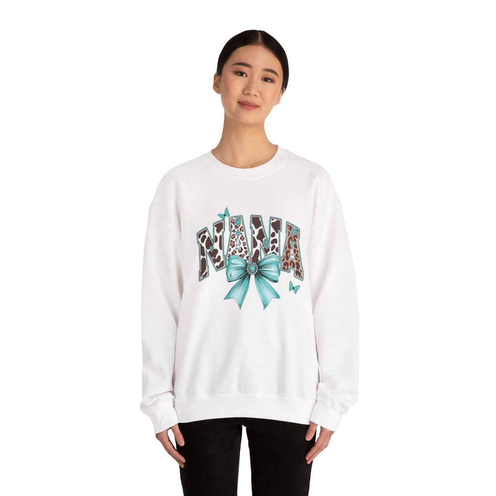 Nana Teal Bow Sweatshirt