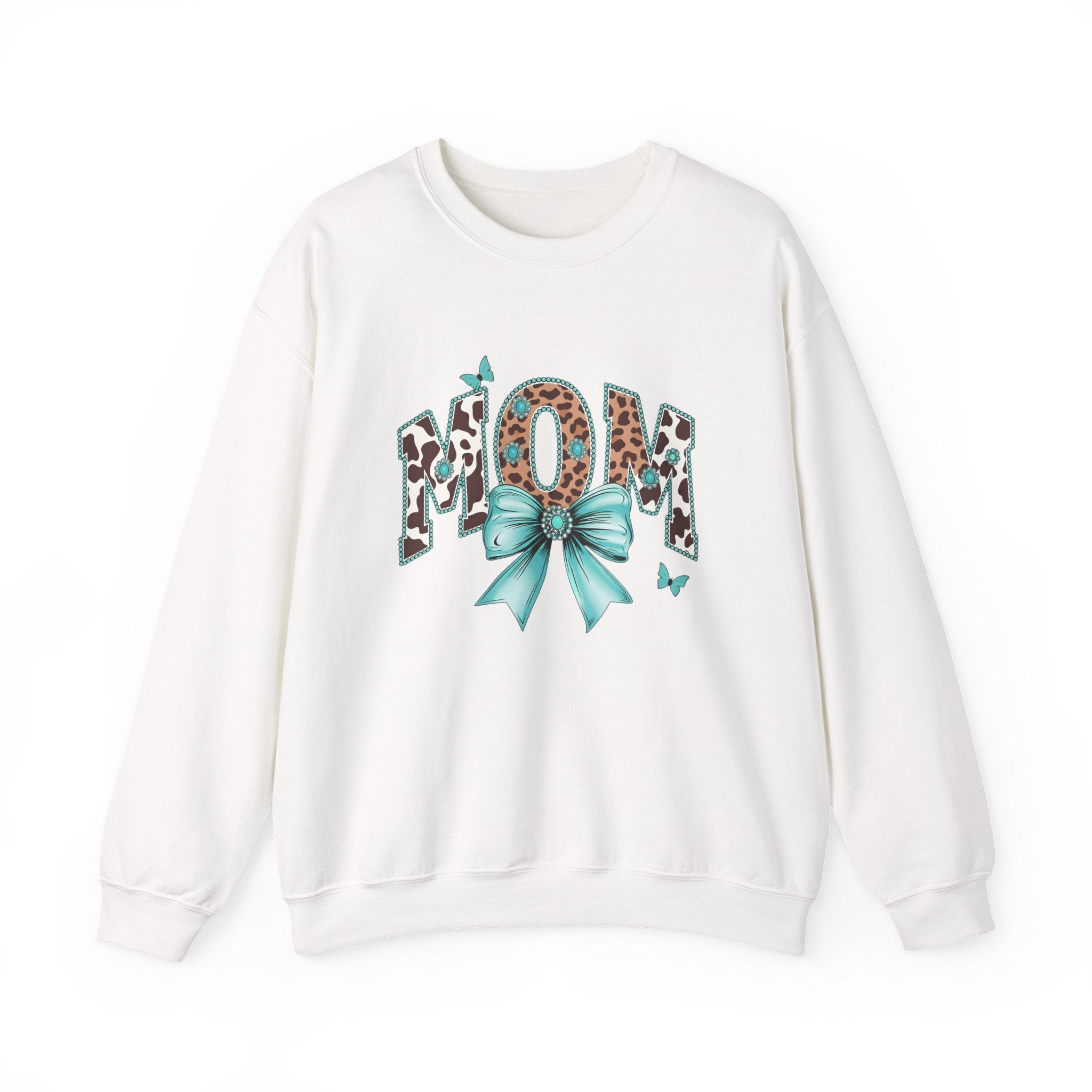Mom Teal Bow Sweatshirt