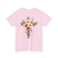 Christian T-Shirt - "Jesus Is the Light" Floral Cross Tee