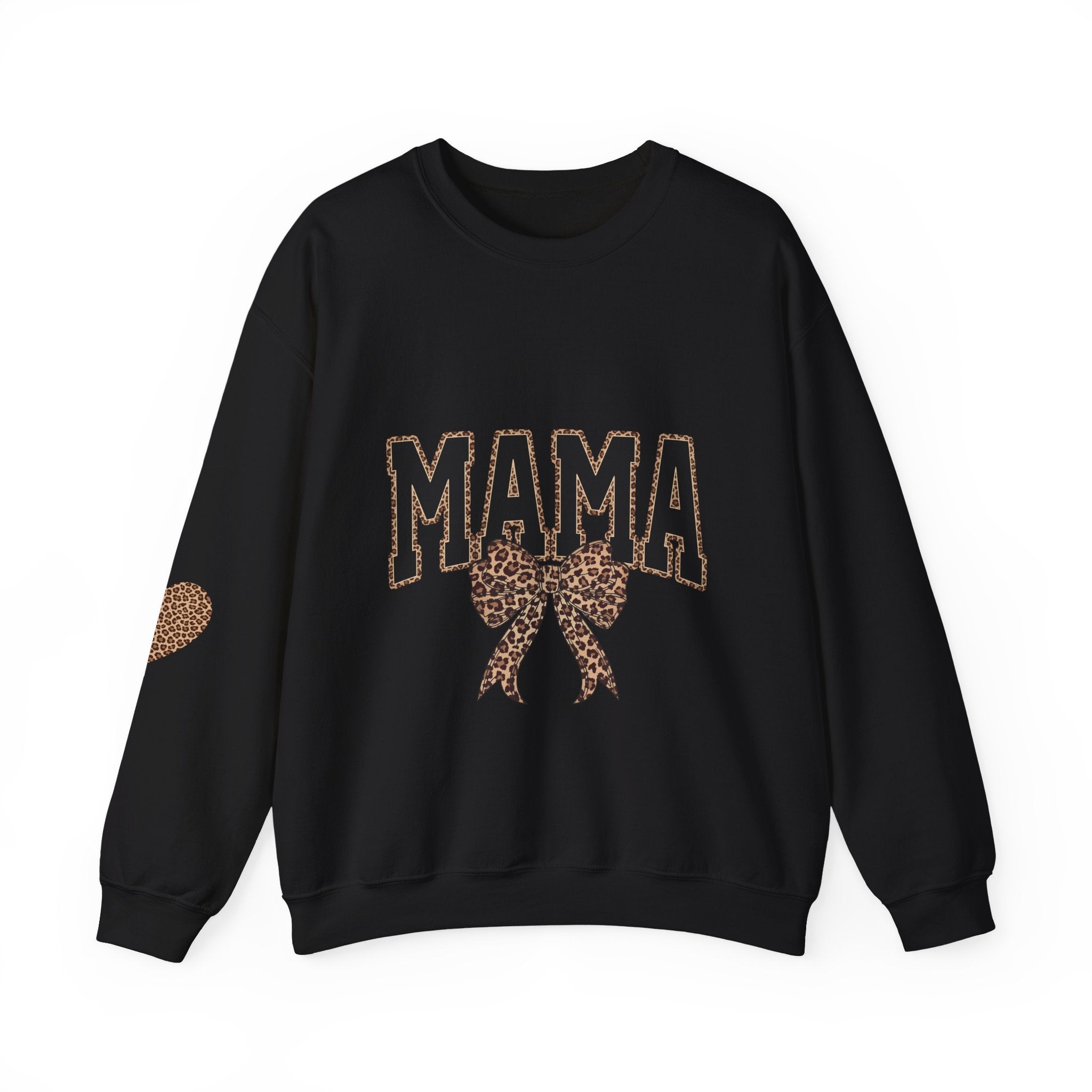 Mama Leopard Bow Crewneck Sweatshirt