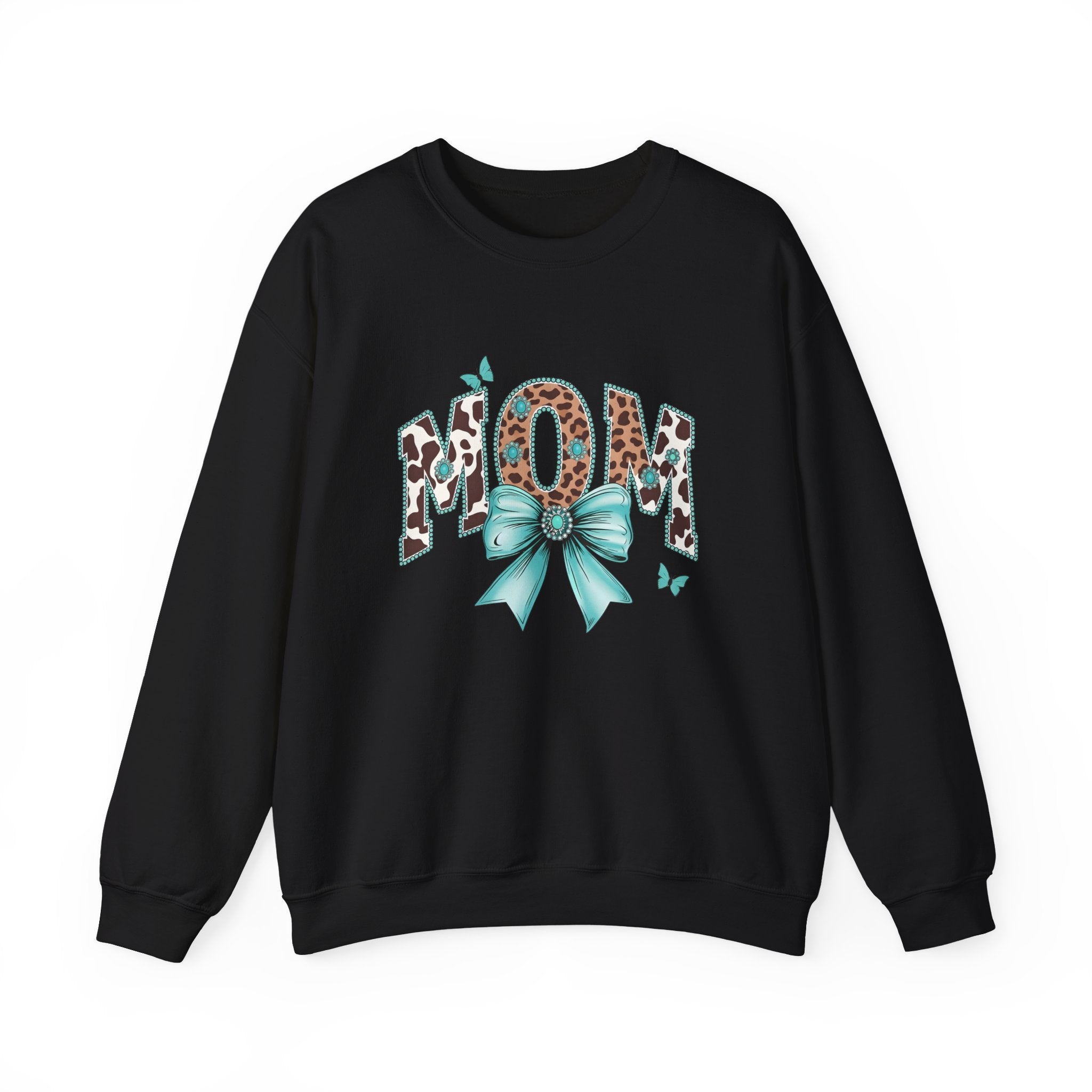 Mom Teal Bow Sweatshirt