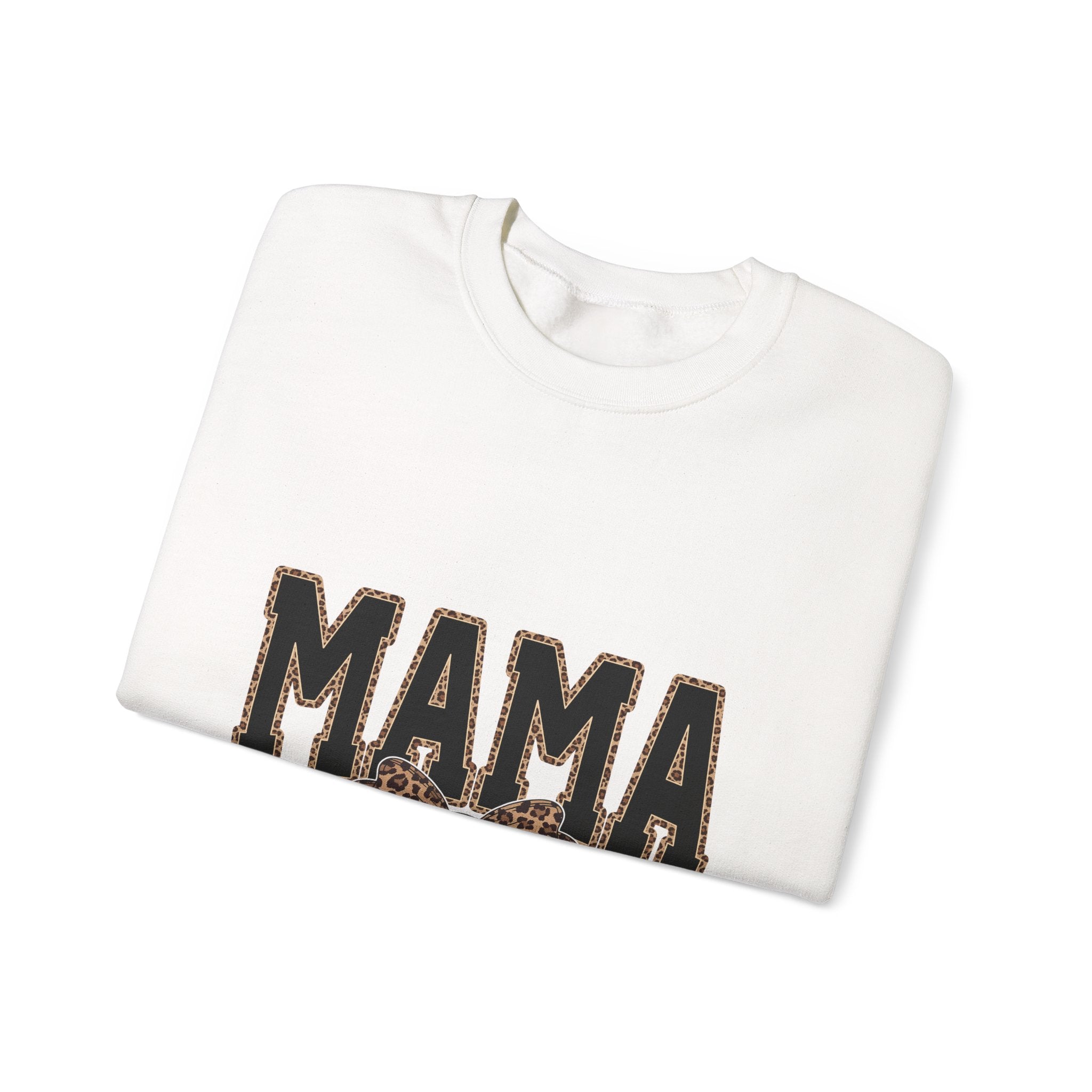 Mama Leopard Bow Crewneck Sweatshirt