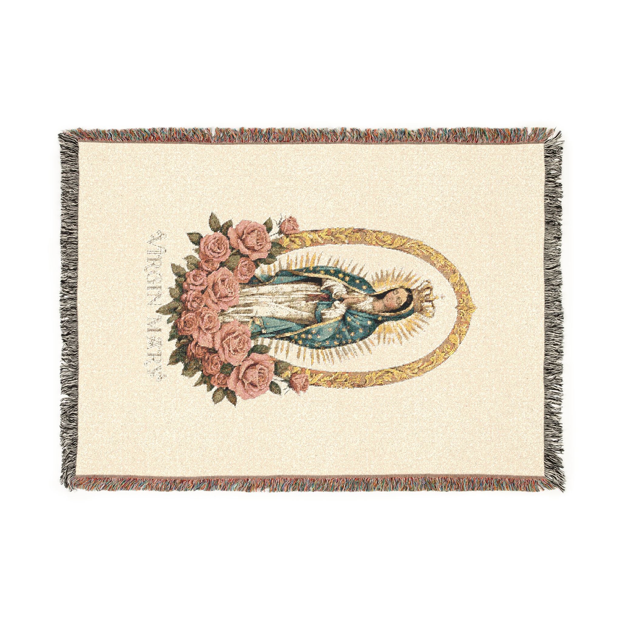 Virgin Mary Woven Blanket