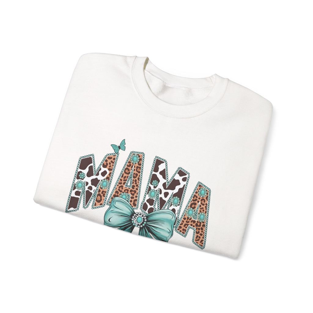 Mama Teal Bow Sweatshirt