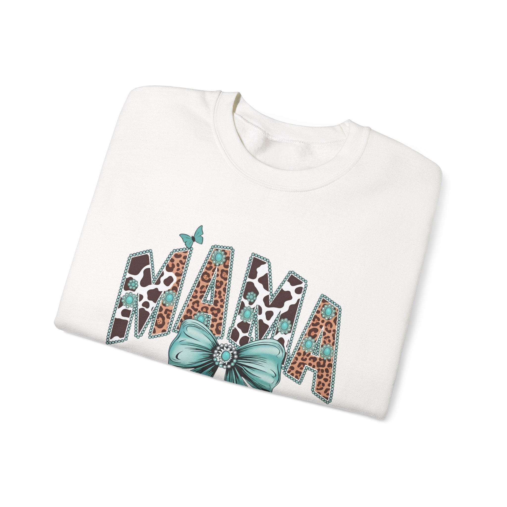 Mama Teal Bow Sweatshirt