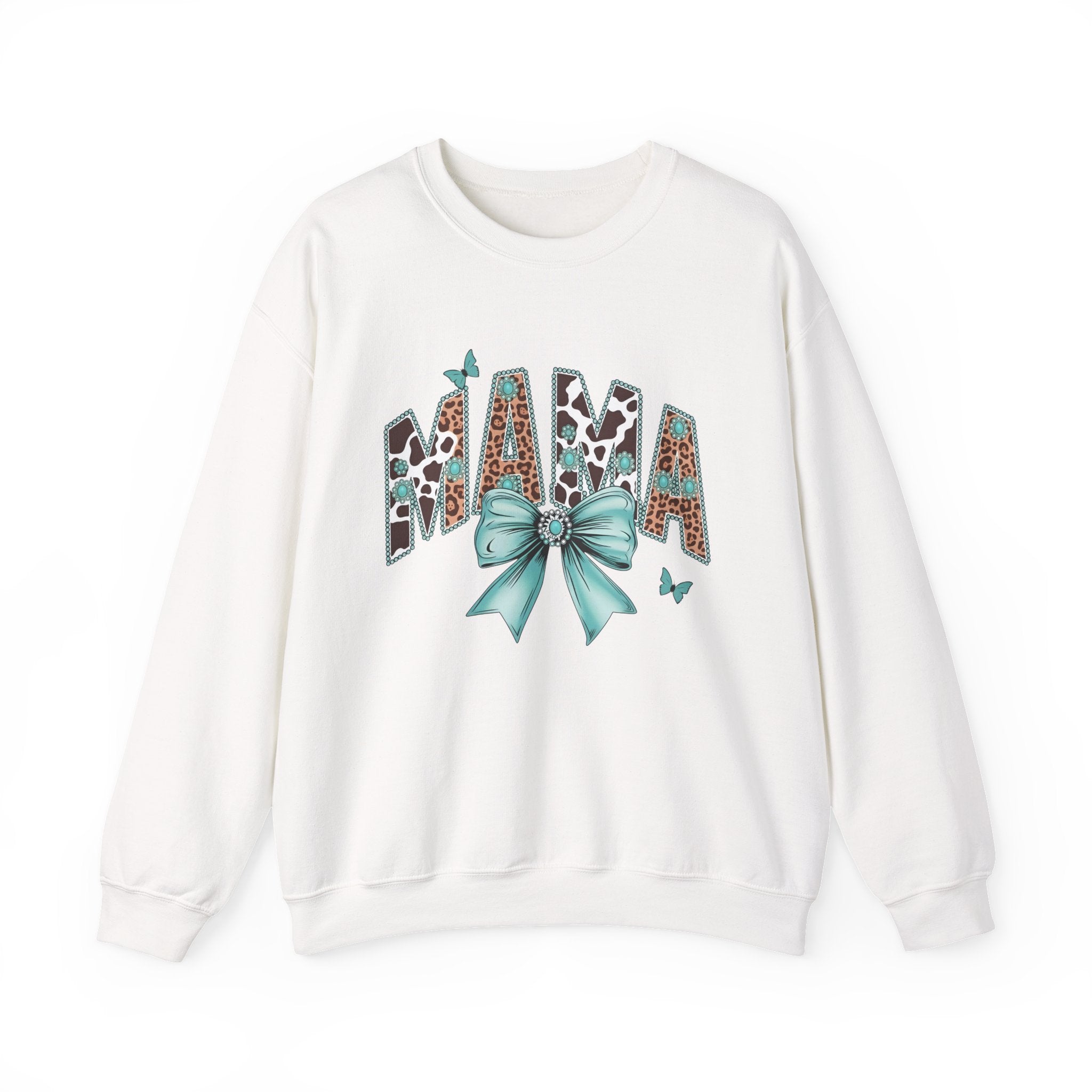 Mama Teal Bow Sweatshirt