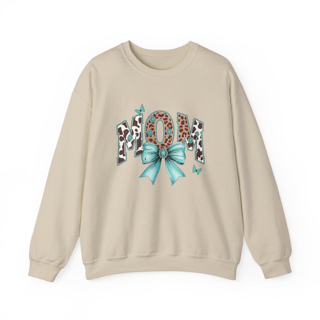 Mom Teal Bow Sweatshirt