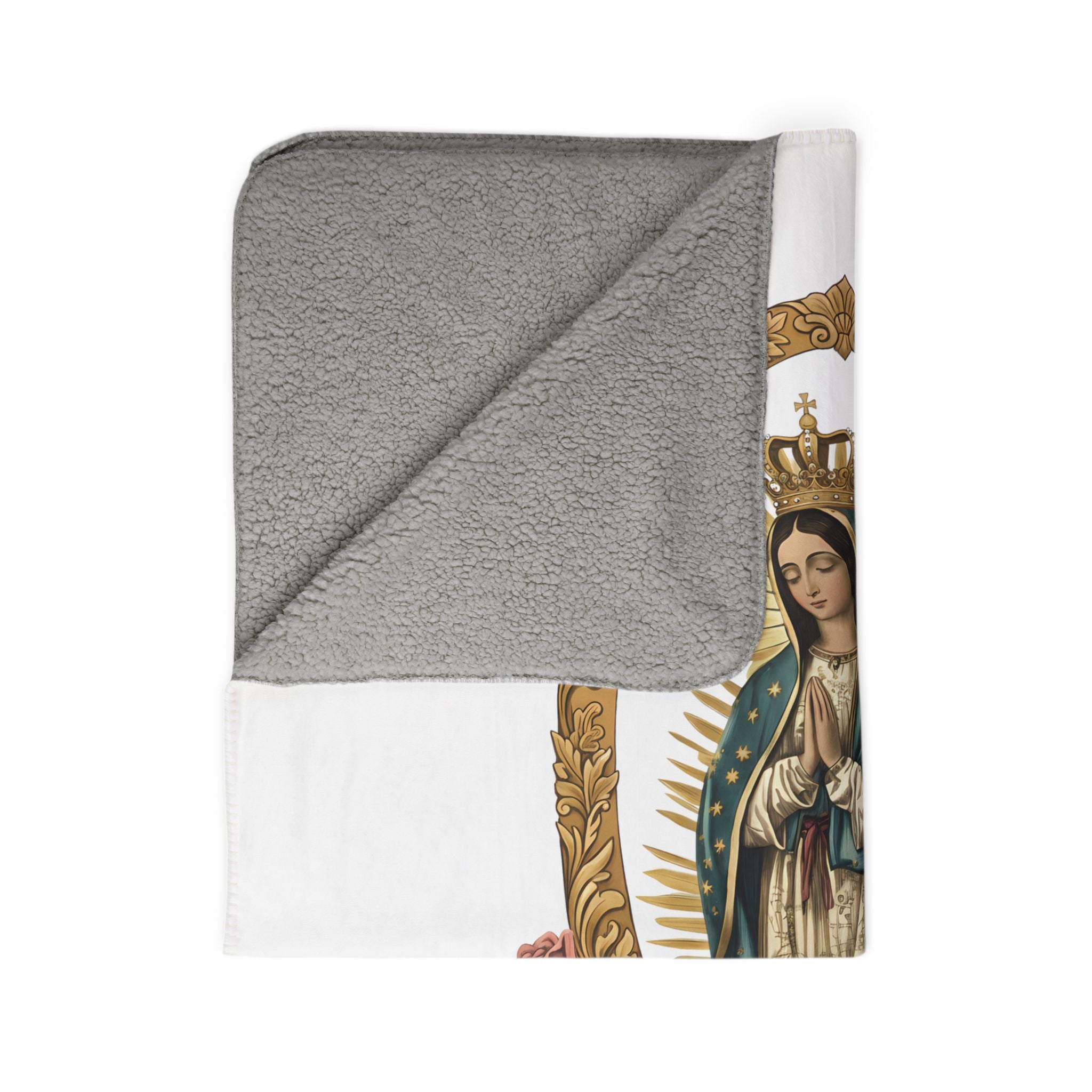 Virgin Mary Fleece Sherpa Blanket