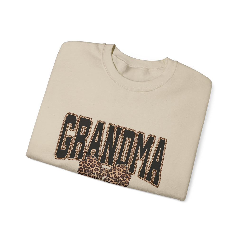 Grandma Leopard Bow Crewneck Sweatshirt