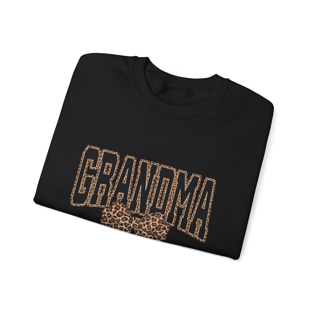 Grandma Leopard Bow Crewneck Sweatshirt